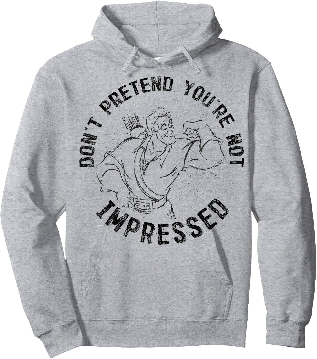 Disney Beauty And The Beast Gaston Muscles Graphic Hoodie - Hoodie | Ash