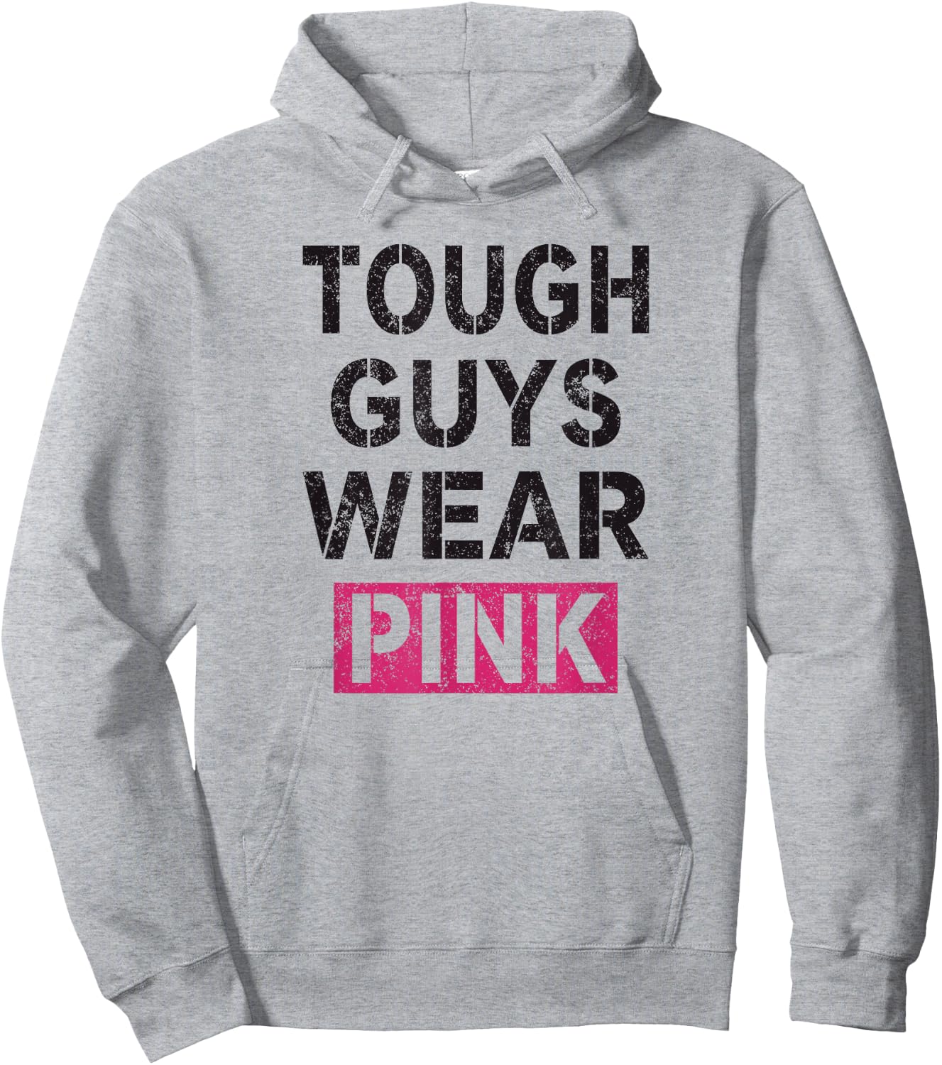 Tough Guys Wear Pink Tough Beast Cancer Awareness Men Guy Hoodie - Hoodie | Ash