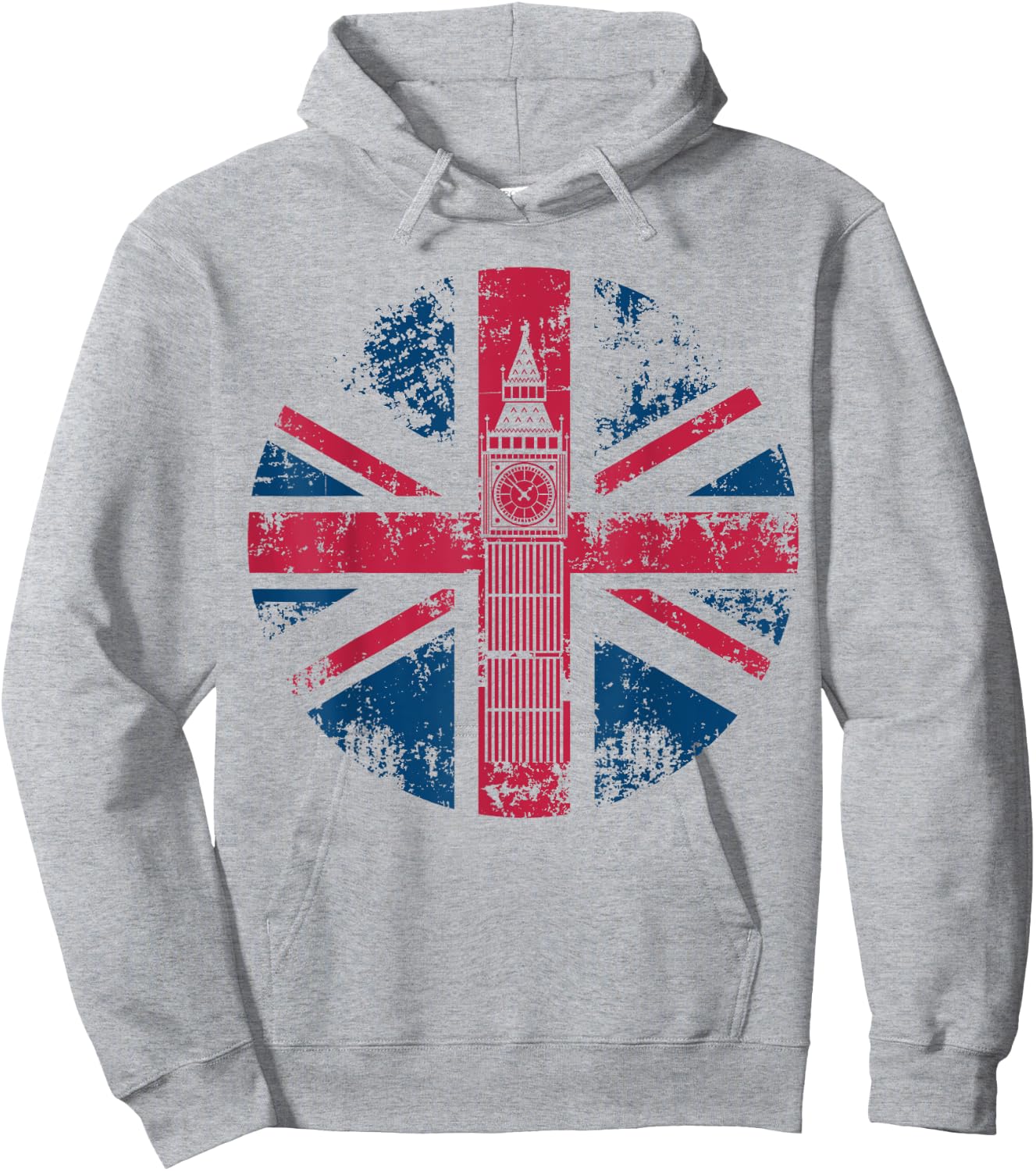 London Big Ben Union Jack Vintage UK Flag British Shirt Gift Hoodie - Hoodie | Ash