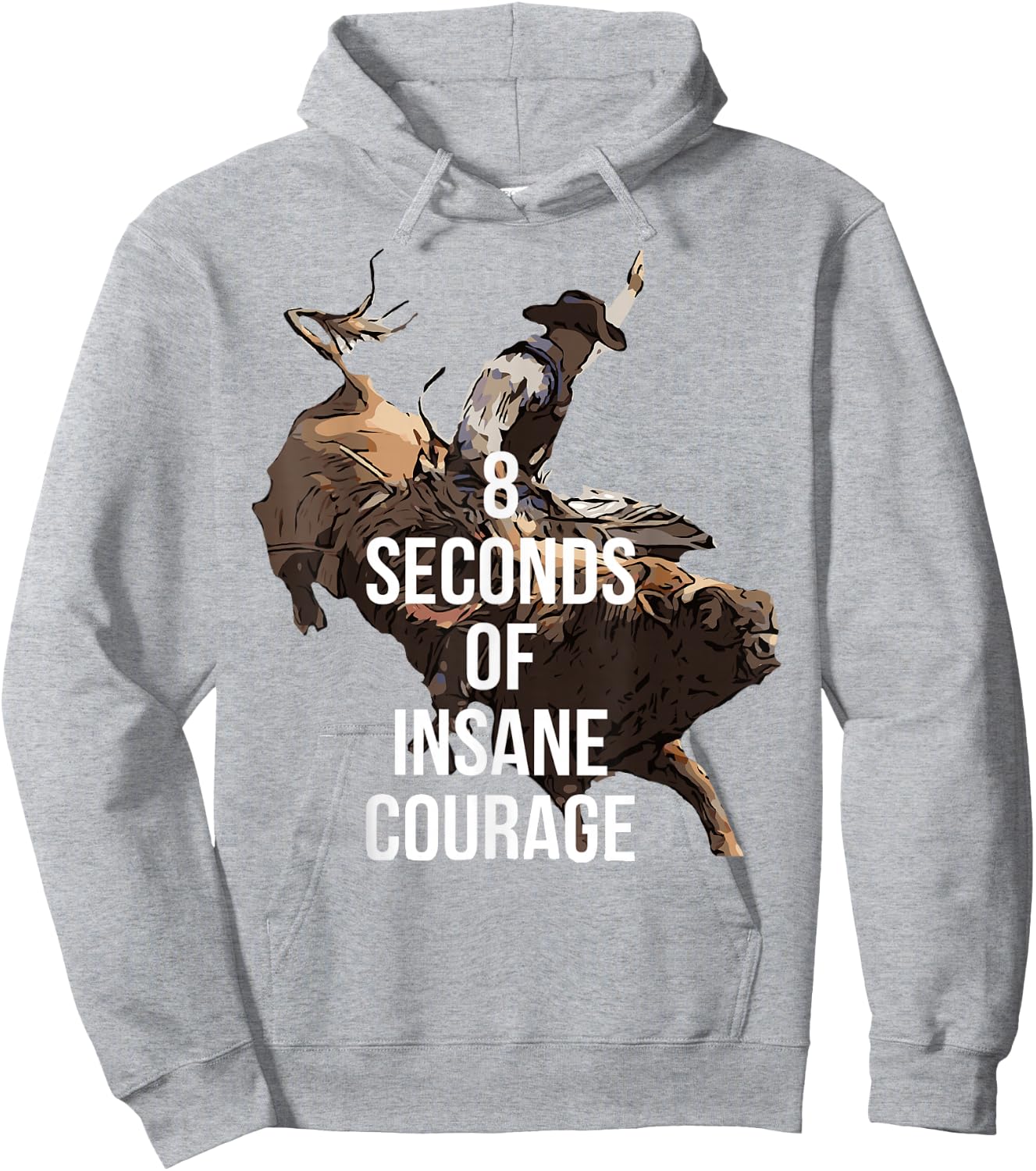 Rodeo Bull Rider 8 Seconds Hoodie - Hoodie | Ash