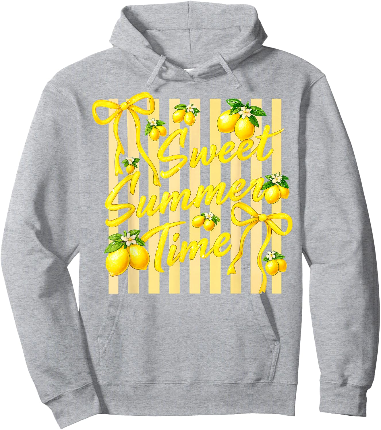 Sweet Summer Time Coquette Bows Lemon Girls Women Vintage Hoodie - Hoodie | Ash