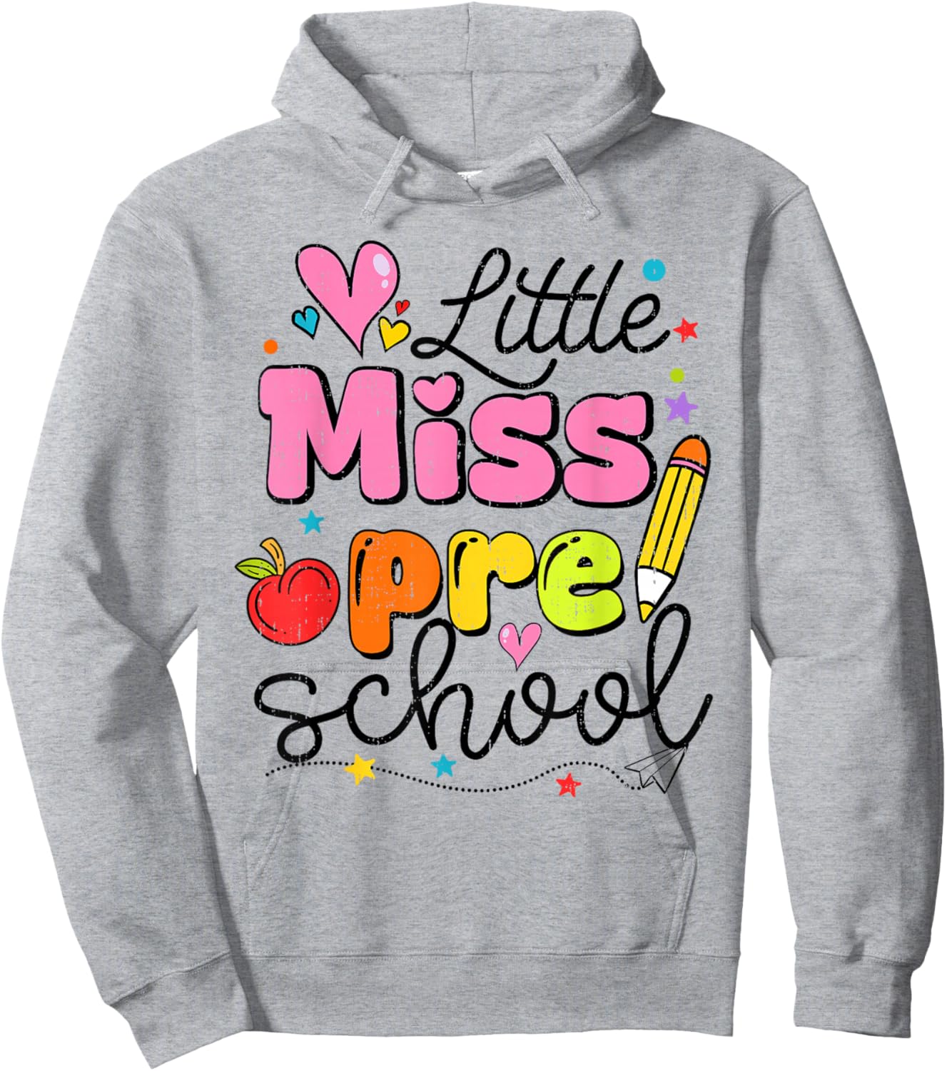 Little Miss Preschool Back to School Cute Preschool Girls Hoodie - Hoodie | Ash
