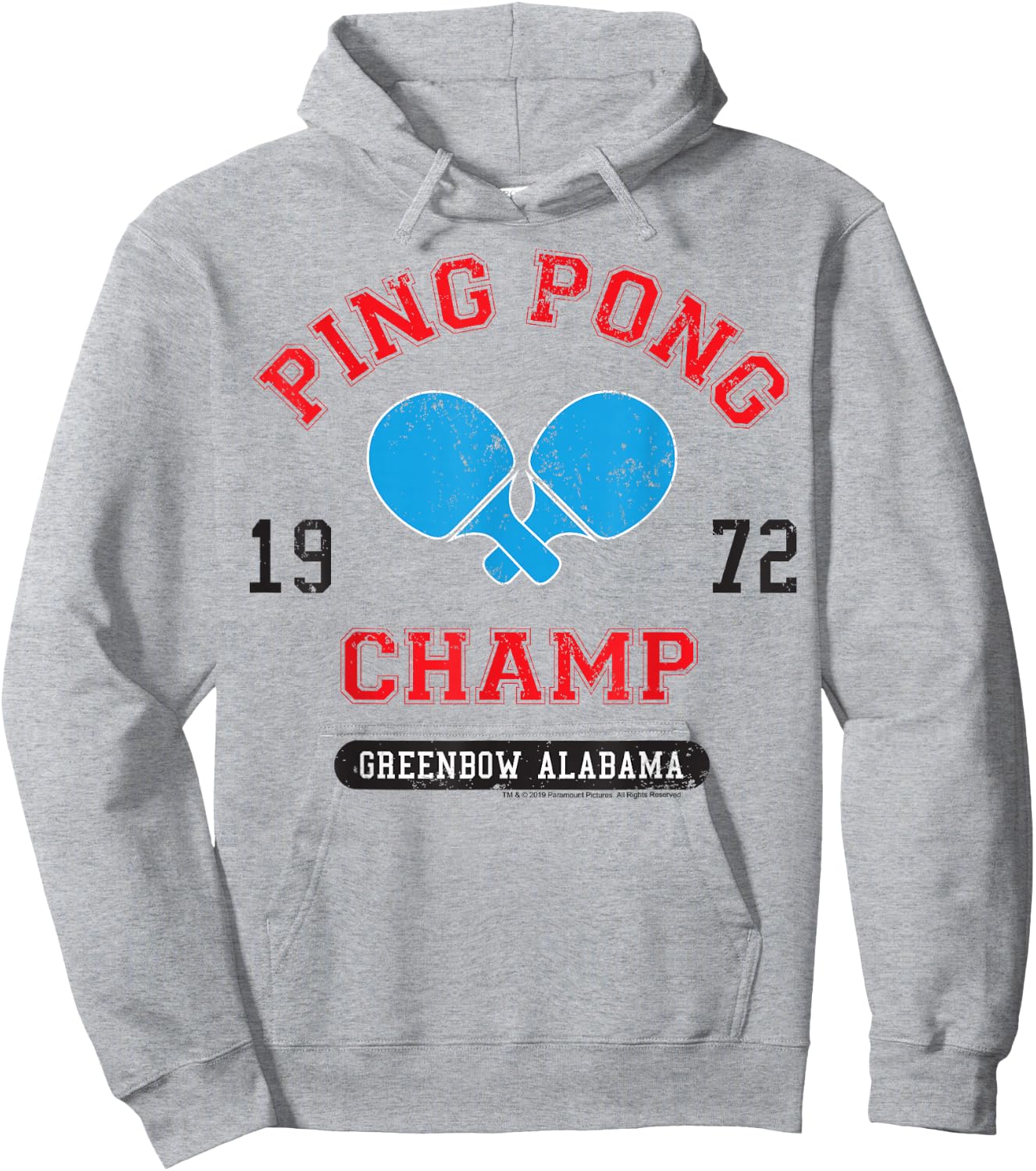 Forrest Gump Ping Pong Champ Greenbow Alabama 1972 Logo Hoodie - Hoodie | Ash