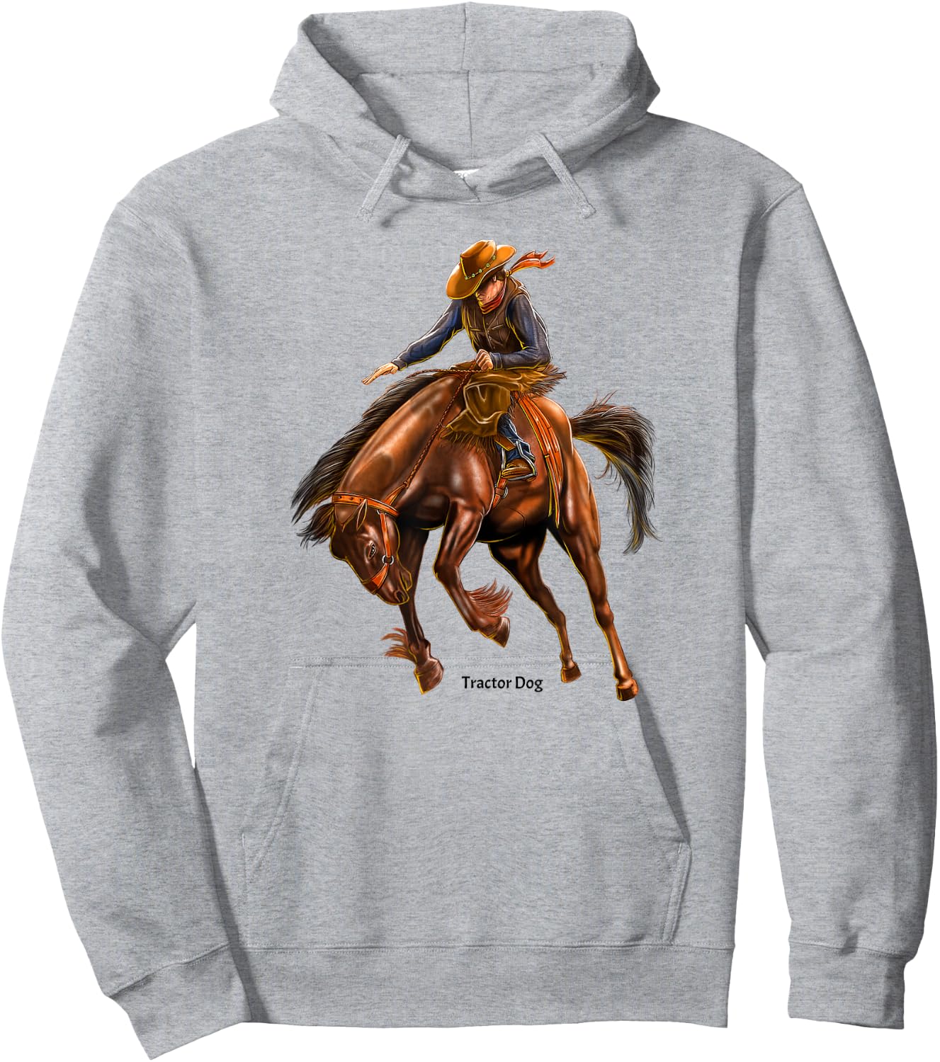 Bucking Bronco Rodeo Hoodie - Hoodie | Ash