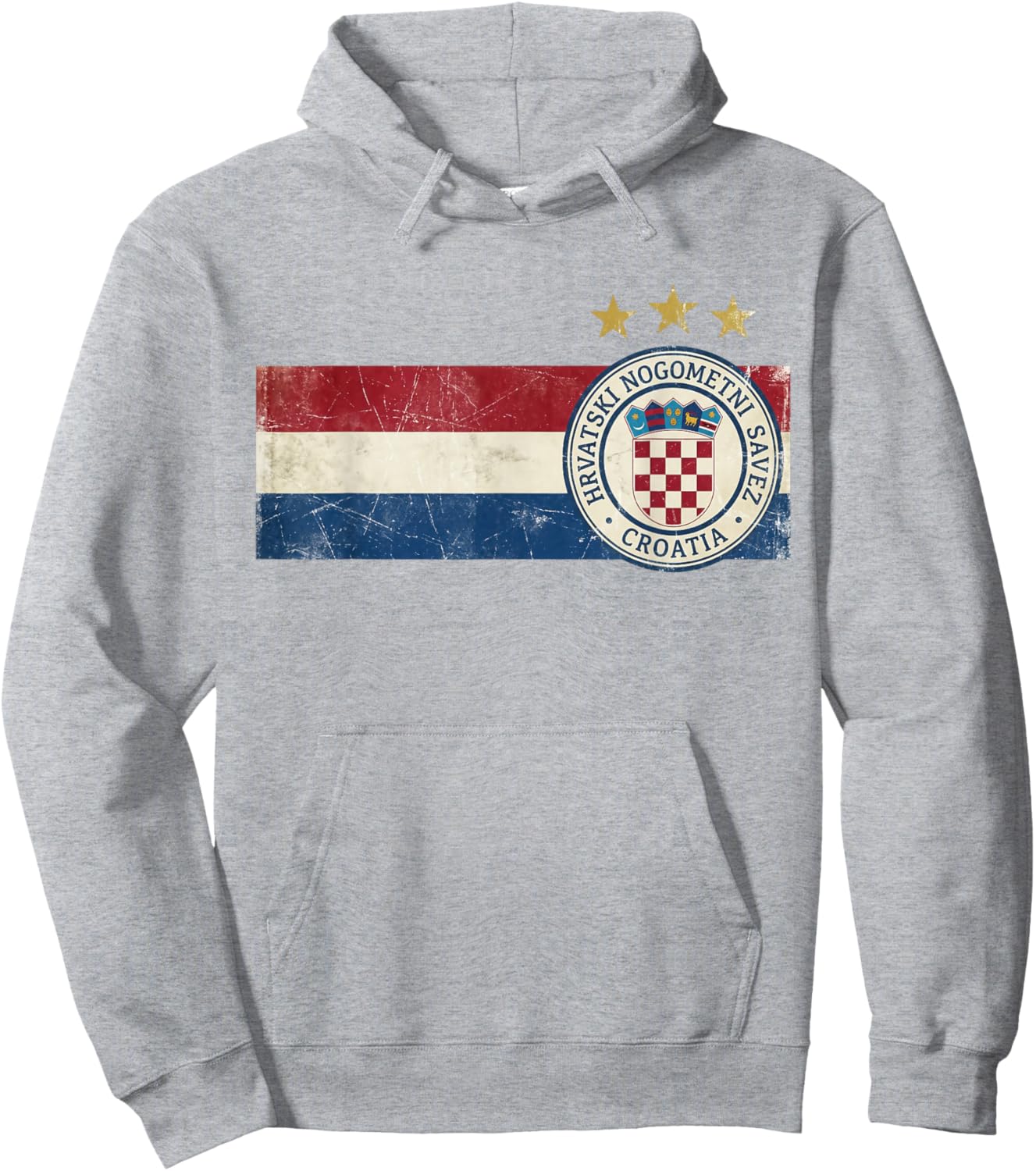 Croatia Hrvatska Flag Zagreb Croatian Jersey Retro Hoodie - Hoodie | Ash