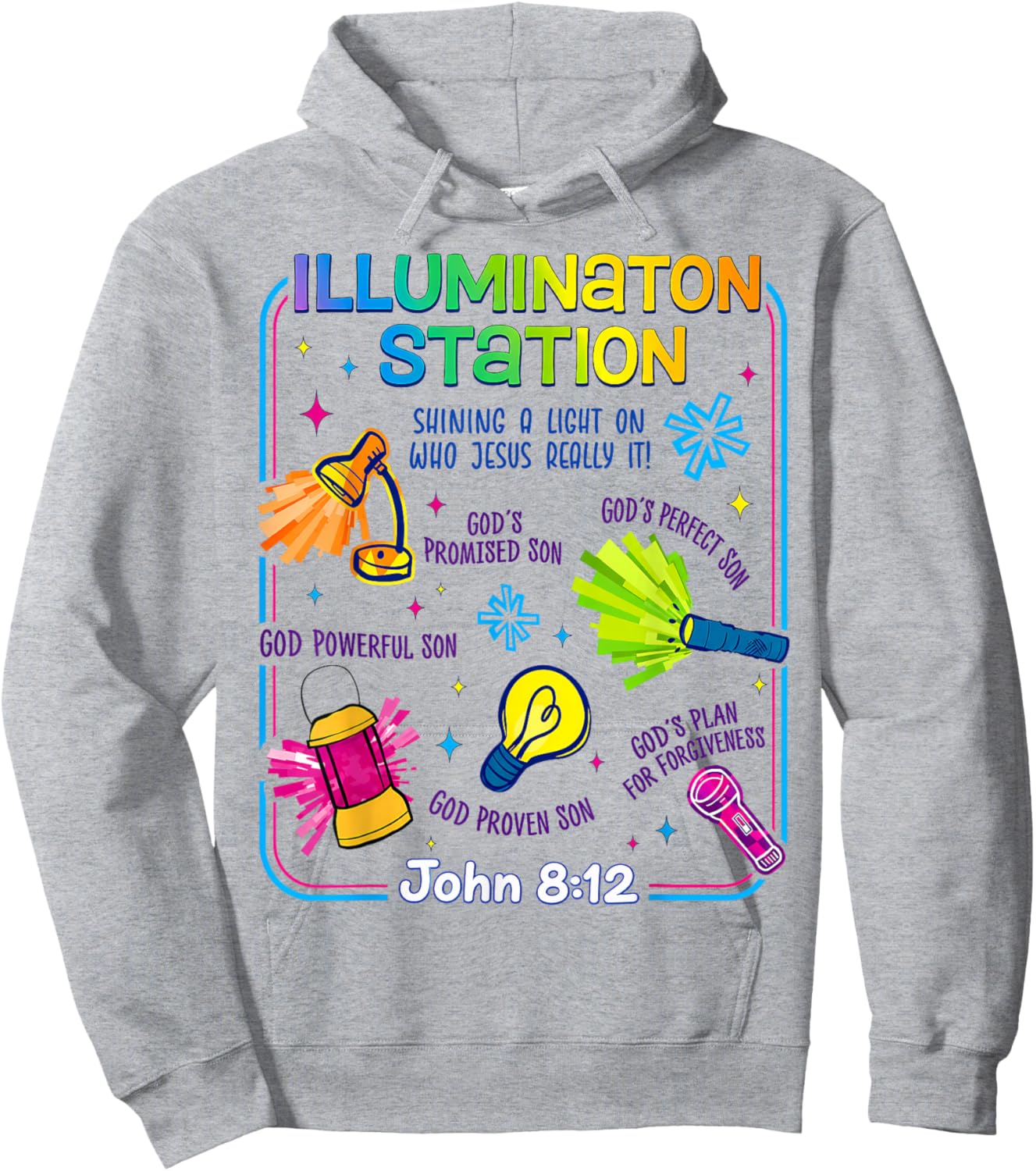 Illumination Station Vbs 2026 Jesus Light of The World Hoodie - Hoodie | Ash