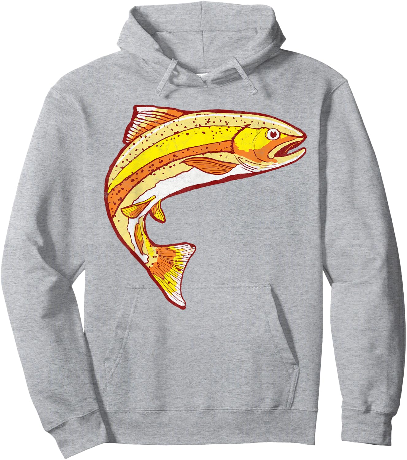 Mountain Life Outdoor Junkie Vintage Golden Trout Fishing Retro Fish Graphic Hoodie - Hoodie | Ash