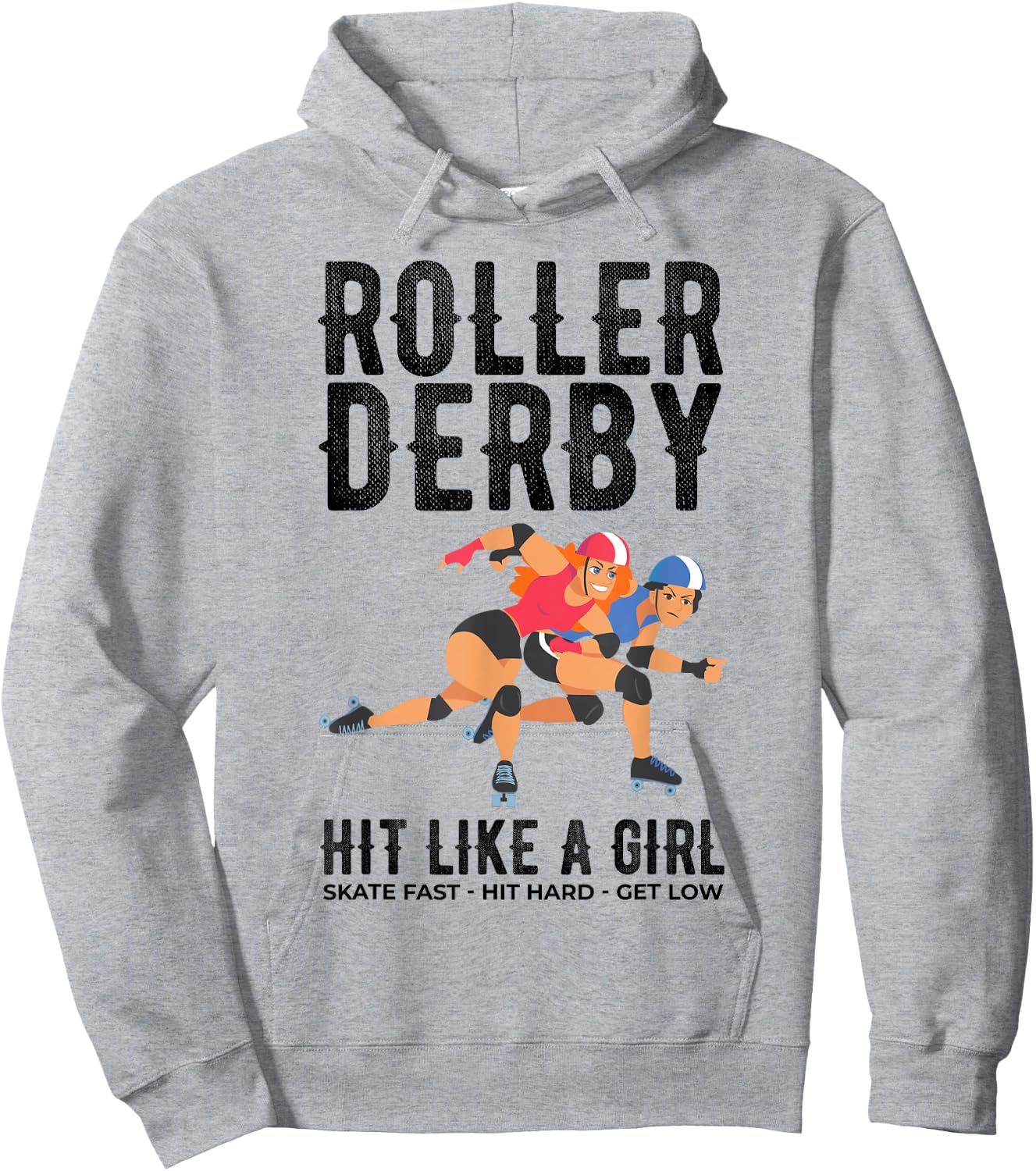 Roller Derby Hit Like a Girl Flat Track Roller Derby Shirt Hoodie - Hoodie | Ash