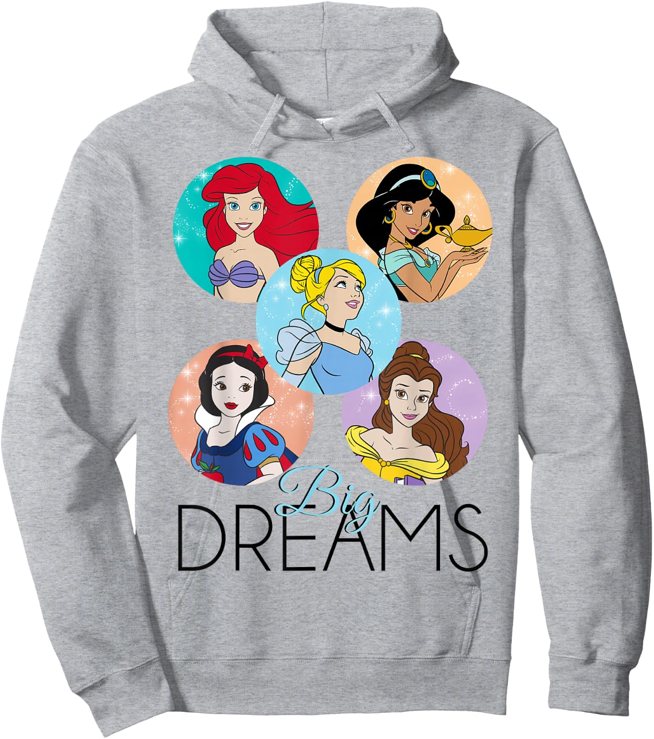 Disney Princess Big Dreams Sparkle Character Bubbles Hoodie - Hoodie | Ash
