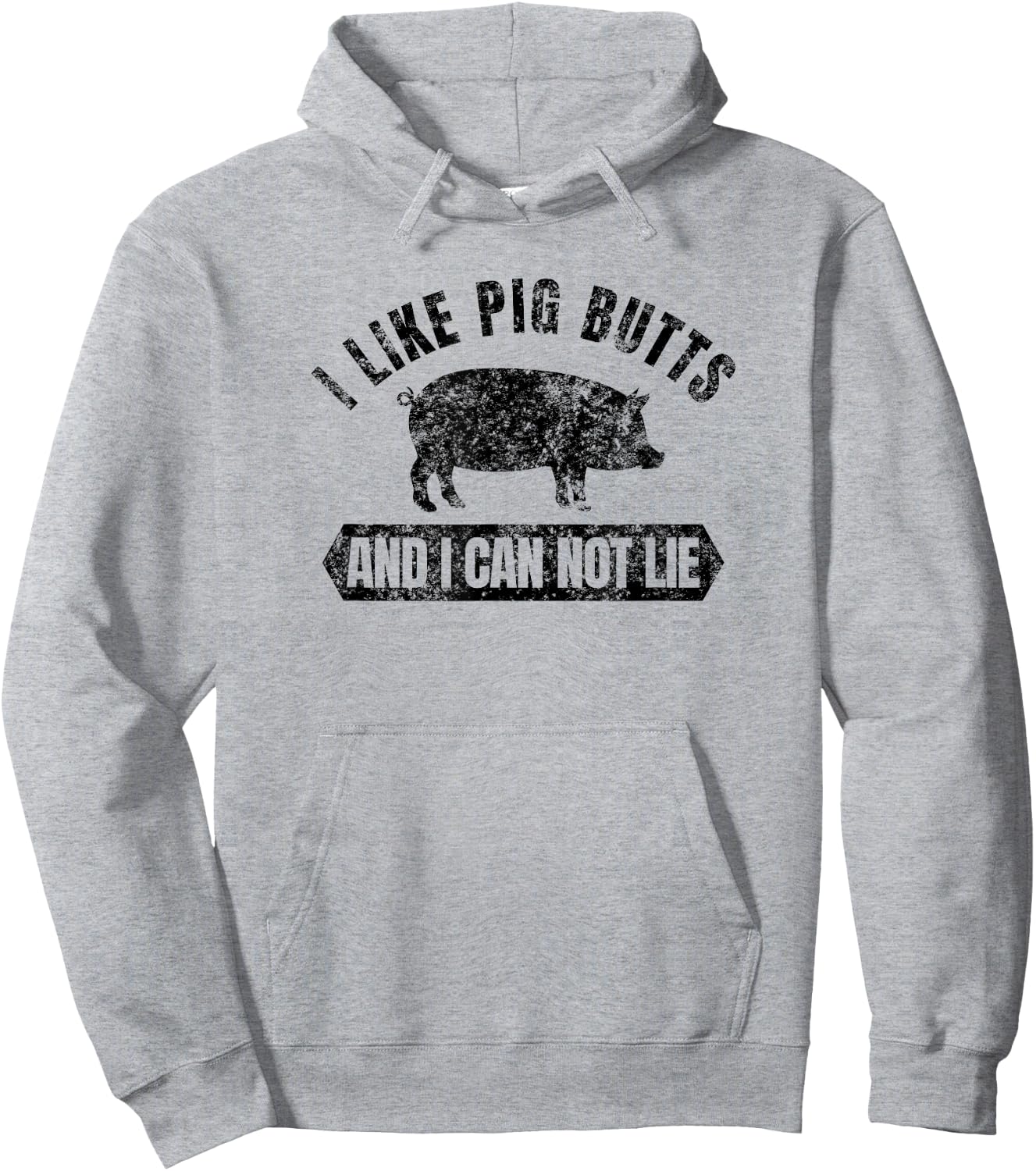 Vintage I Like Pig Butts and I Cannot Lie Funny BBQ Hoodie - Hoodie | Ash