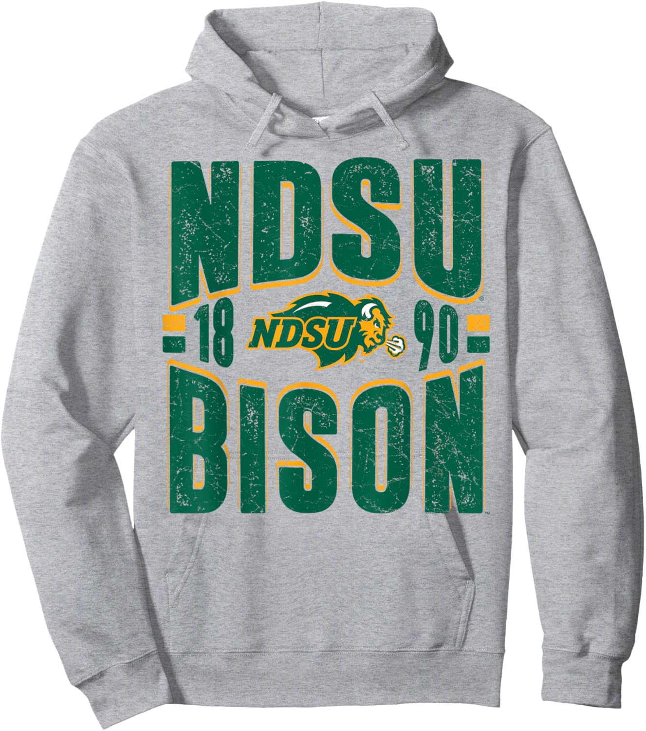 North Dakota State Bison Vintage 90's Retro Gray Hoodie - Hoodie | Ash
