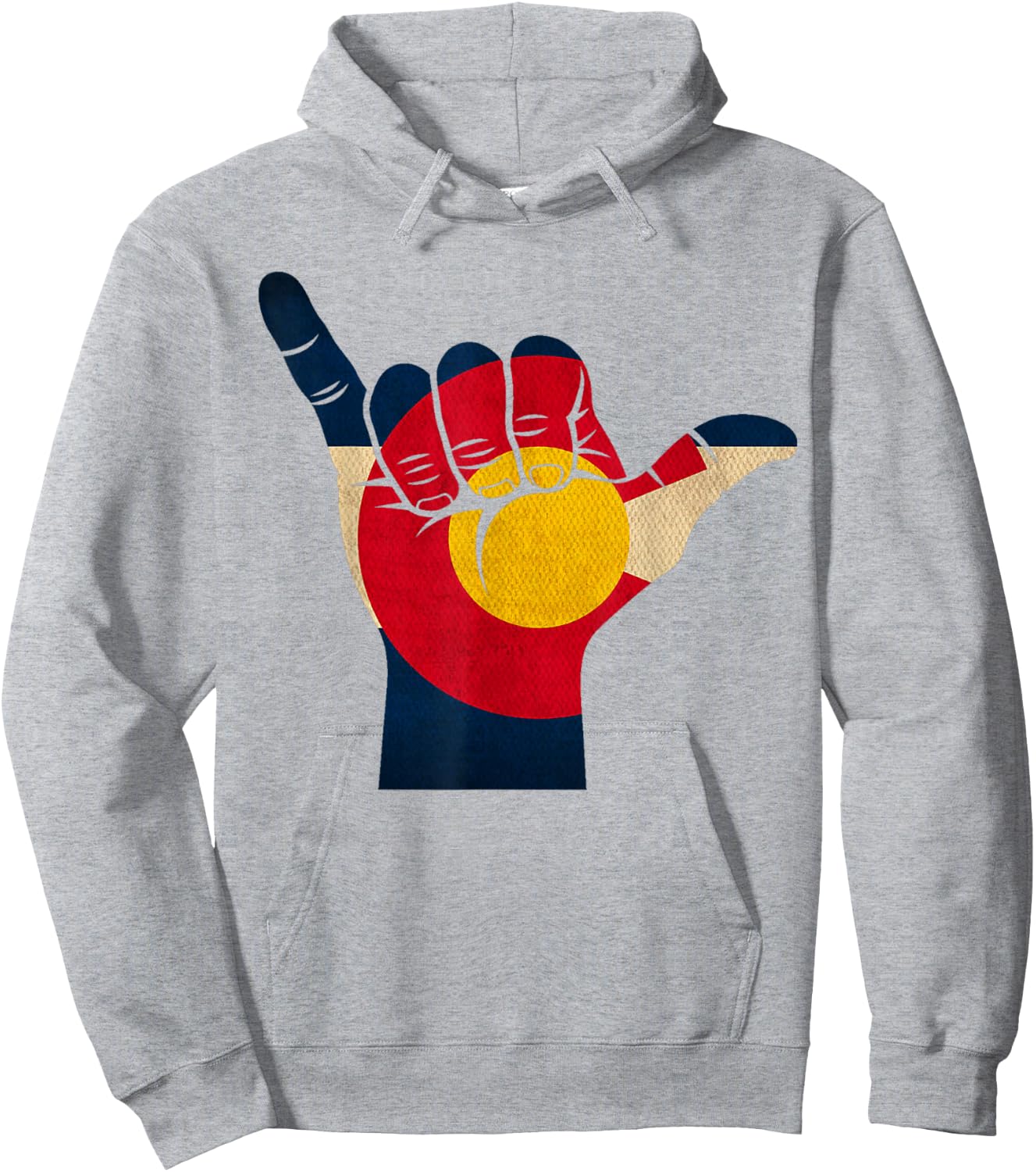 Colorado Rocky Mountain Shirt | Shaka Sign Flag of Colorado Hoodie - Hoodie | Ash