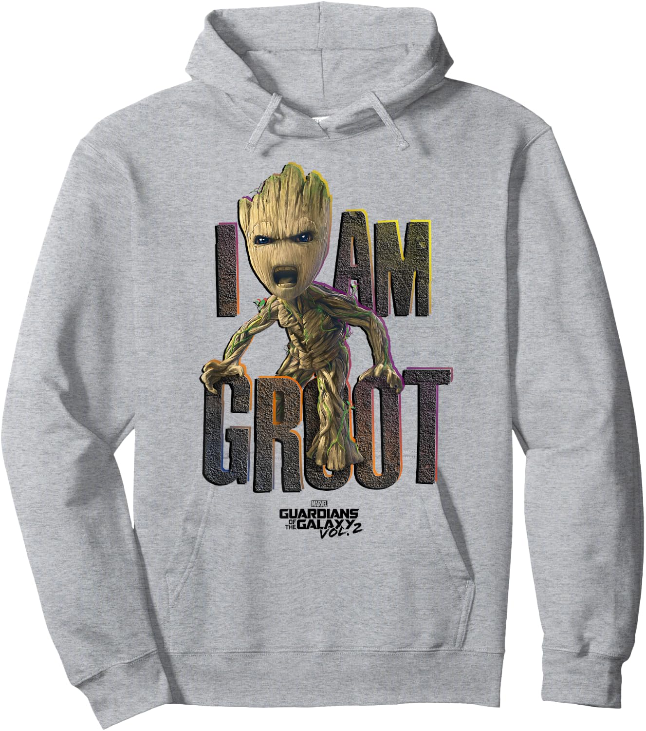 Marvel Guardians Vol.2 I AM Groot Cute Angry C1 Small Hoodie - Hoodie | Ash