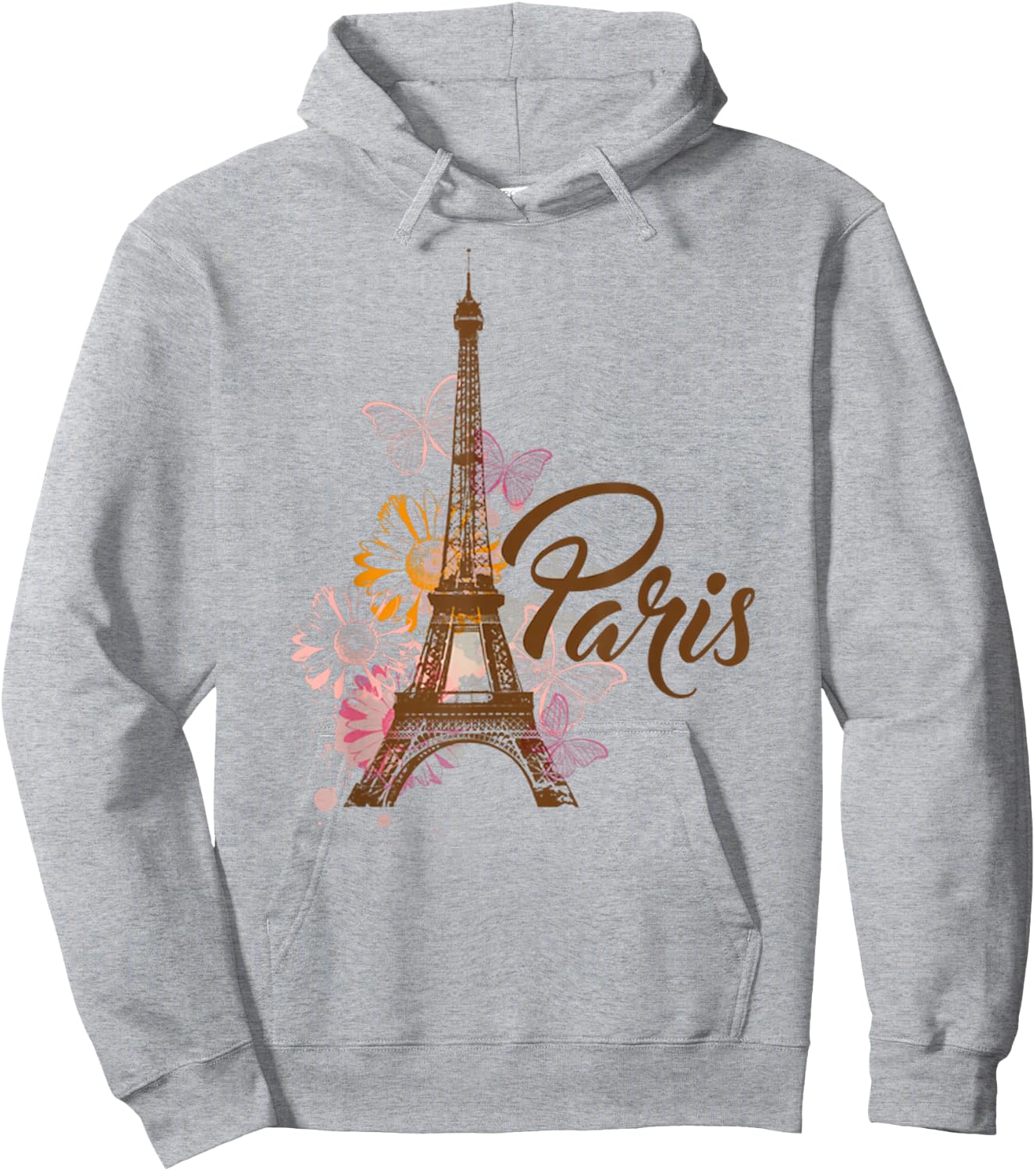 Vintage Paris I Love Travel Wanderlust Eiffel Tower Hoodie - Hoodie | Ash
