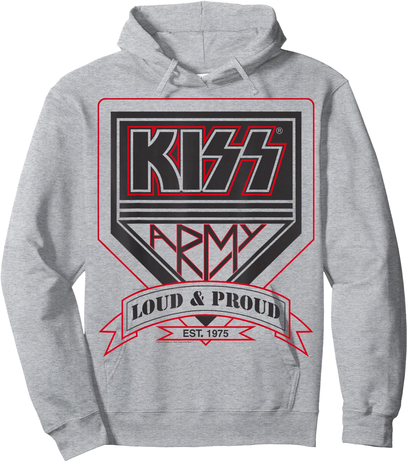 KISS - Official KISS Kollection , -Adults, Short Sleeve, , Military Green, Small Hoodie - Hoodie | Ash