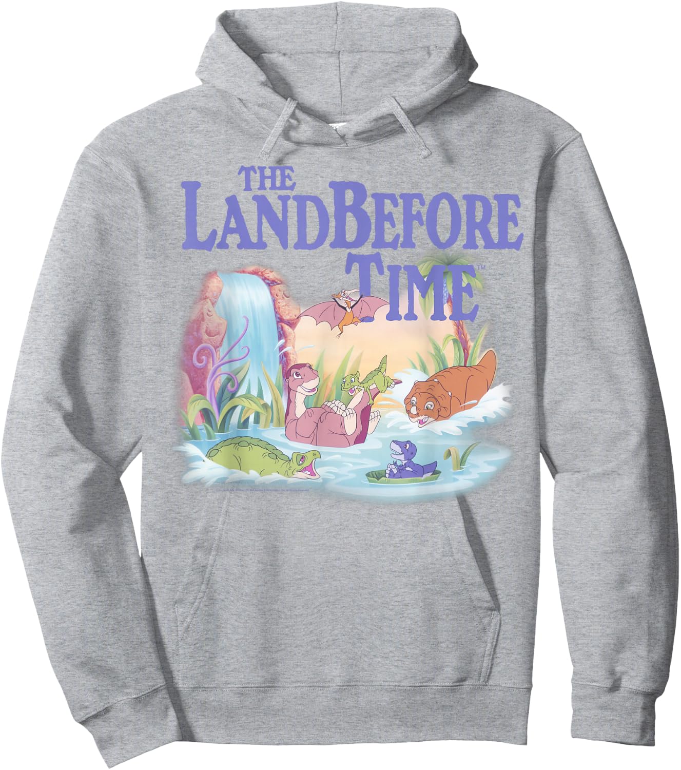 Land Before Time Pastel Dinosaur Friends Splashing Around Small Hoodie - Hoodie | Ash