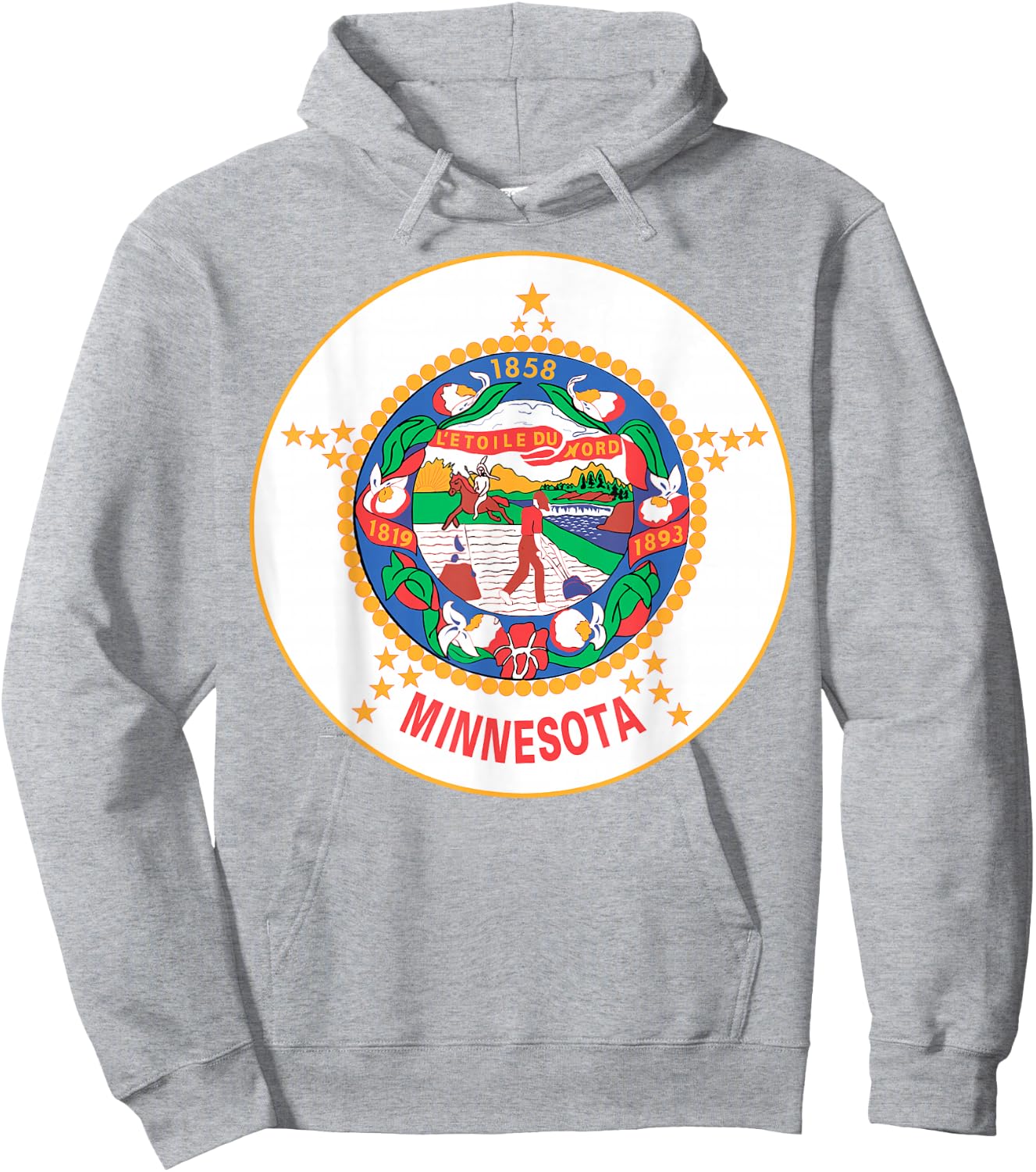 Minnesota MN State Flag USA T Shirt Hoodie - Hoodie | Ash