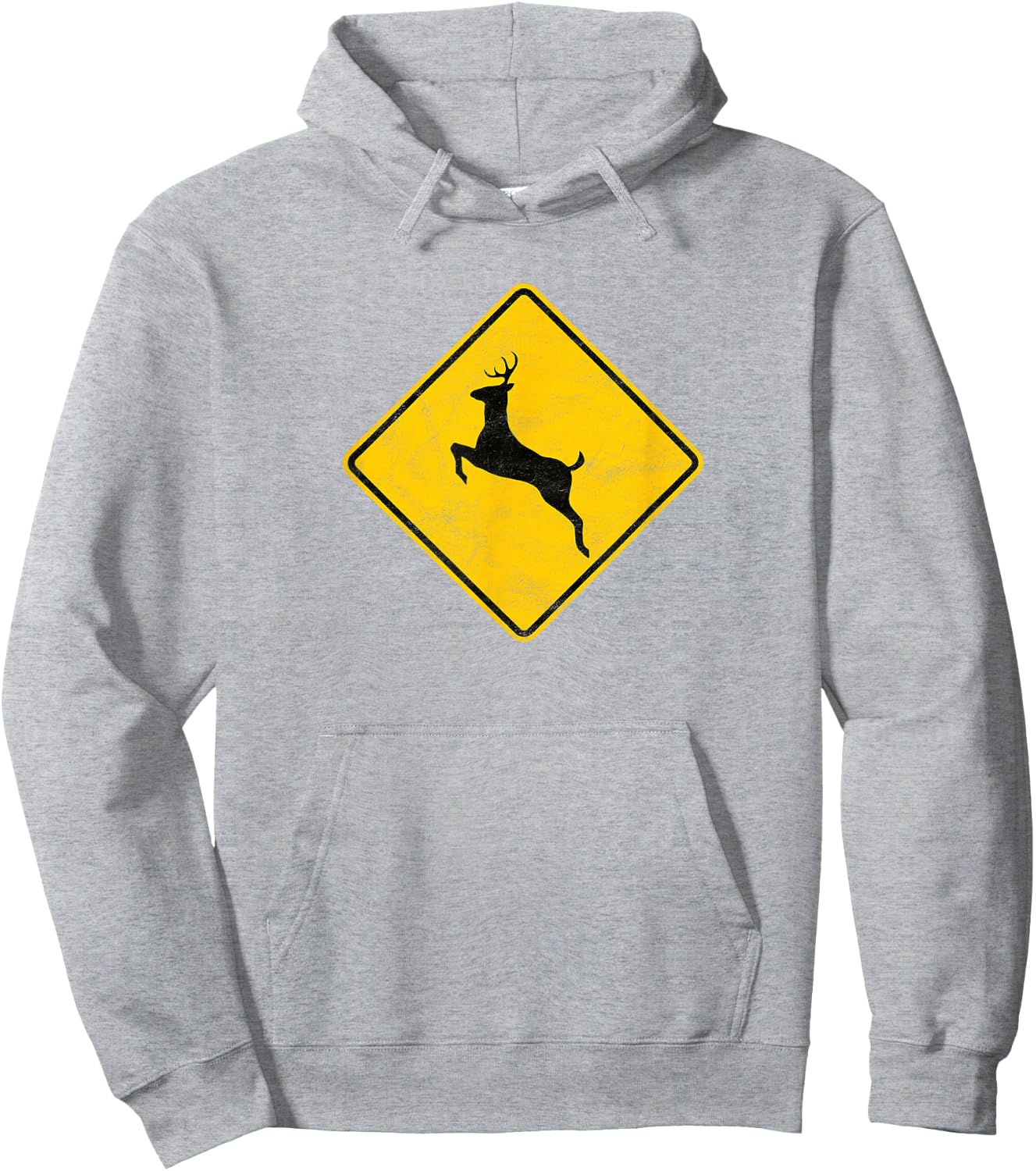 Retro Deer Crossing Vintage Hipster Sign Hoodie - Hoodie | Ash