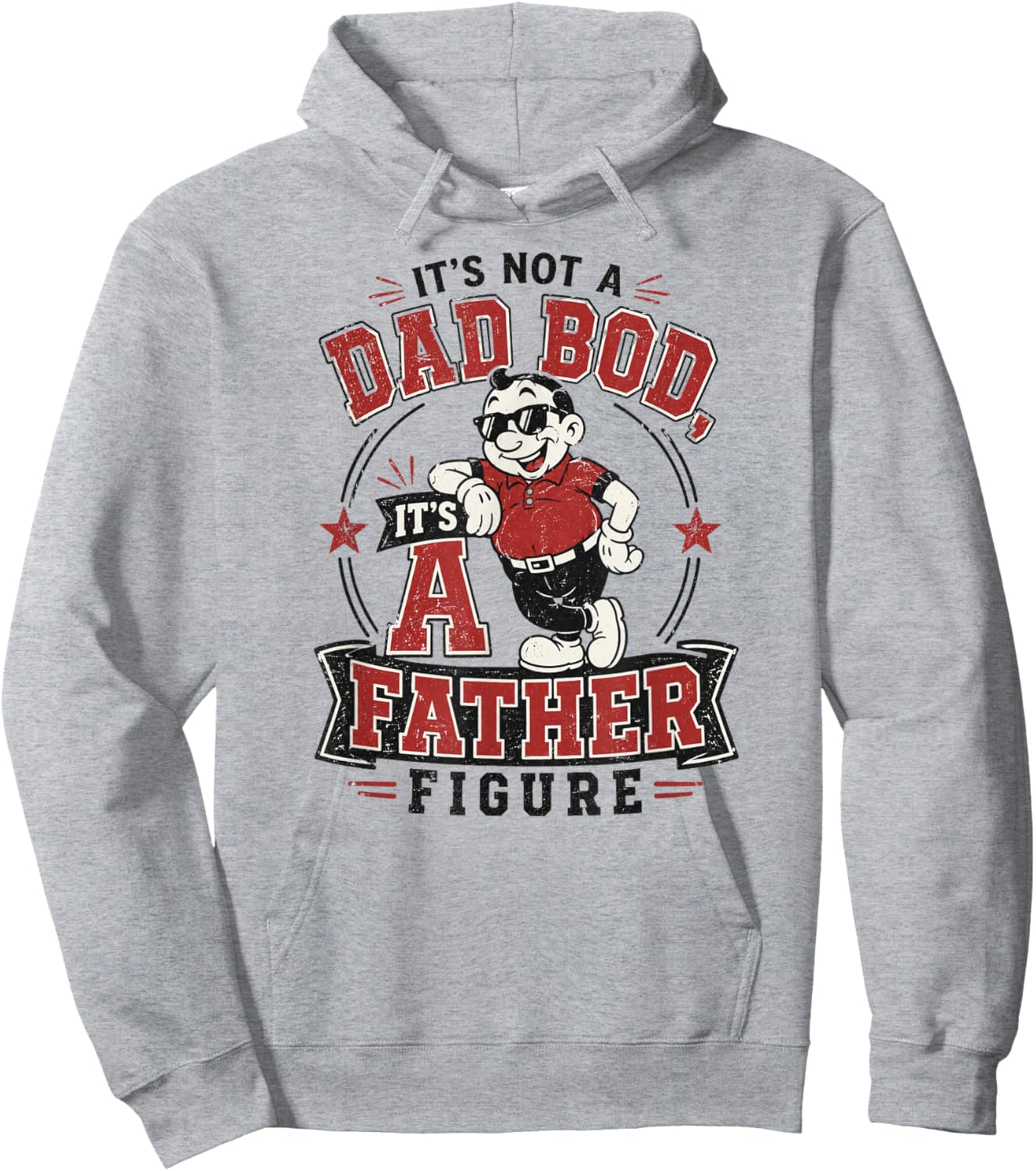 Funny It's Not A Dad BOD It's A Father Figure Retro Meme Hoodie - Hoodie | Ash