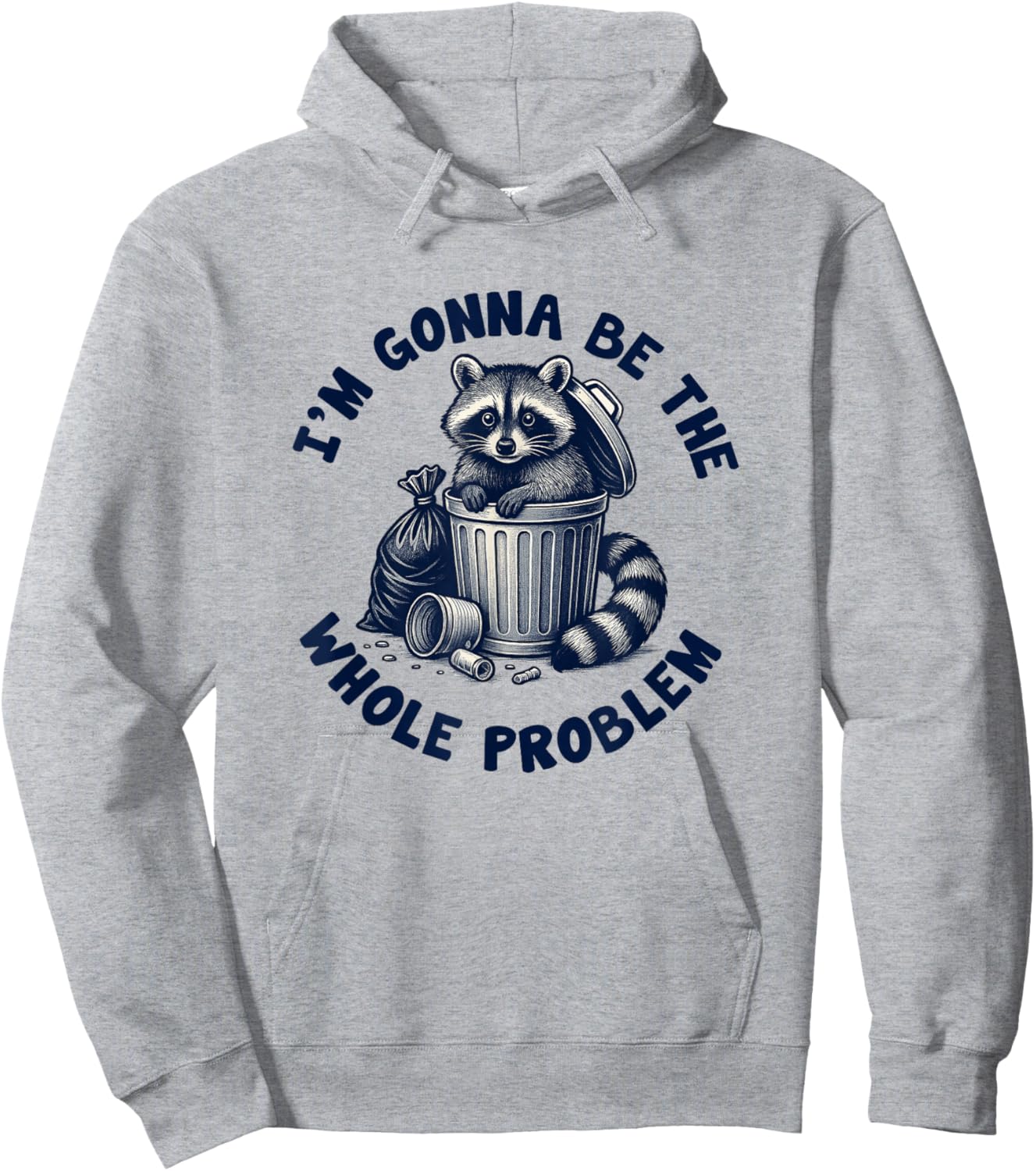 I'm Gonna Be The Whole Problem Funny Raccoon Hoodie - Hoodie | Ash
