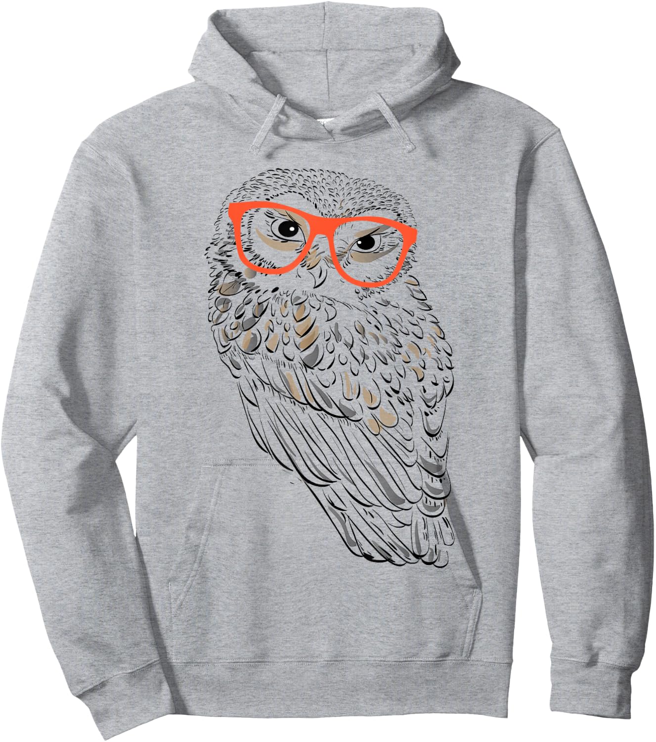 Cute Halloween Hipster Owl With Orange Glasses Funny Gift Hoodie - Hoodie | Ash