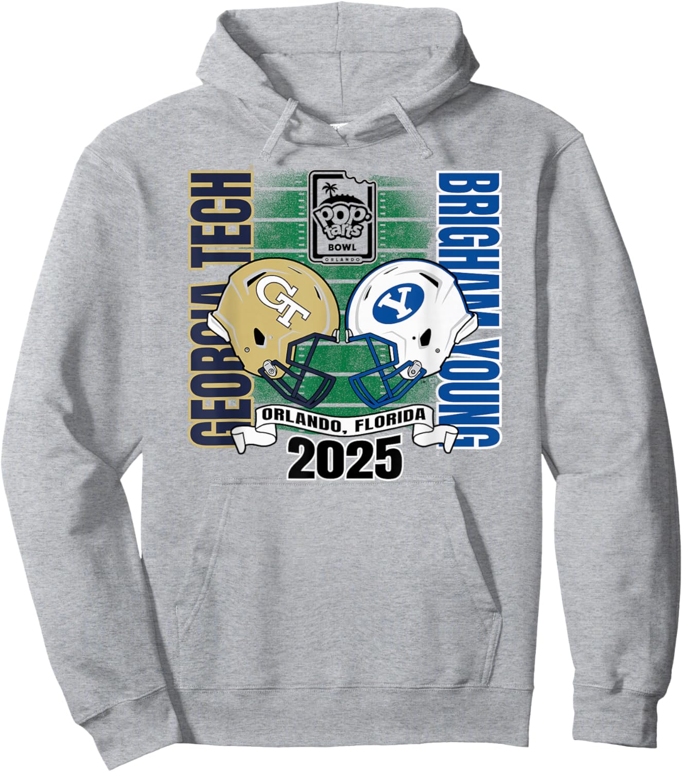 Georgia Tech Yellow Jackets vs BYU Cougars Pop-Tarts Bowl 25 Hoodie - Hoodie | Ash