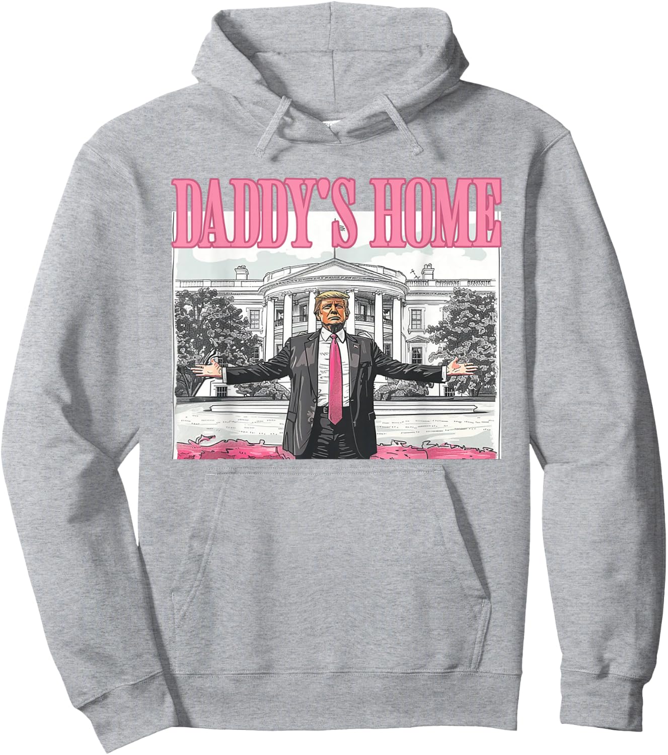 Trump Daddys Home White House 2024 Hoodie - Hoodie | Ash
