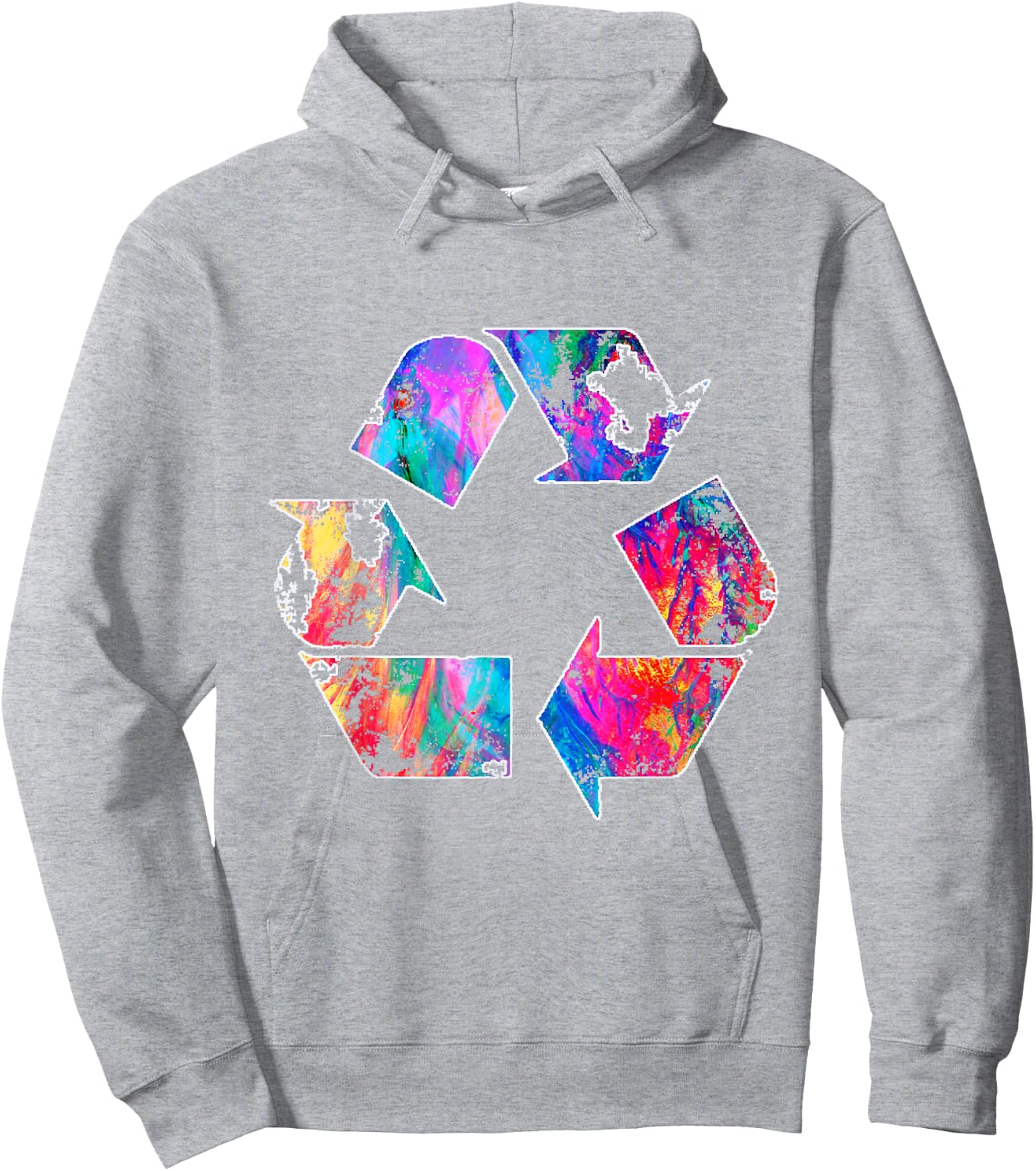 Earth Day Vintage Recycle Reduce Reuse Waste Logo Hoodie - Hoodie | Ash