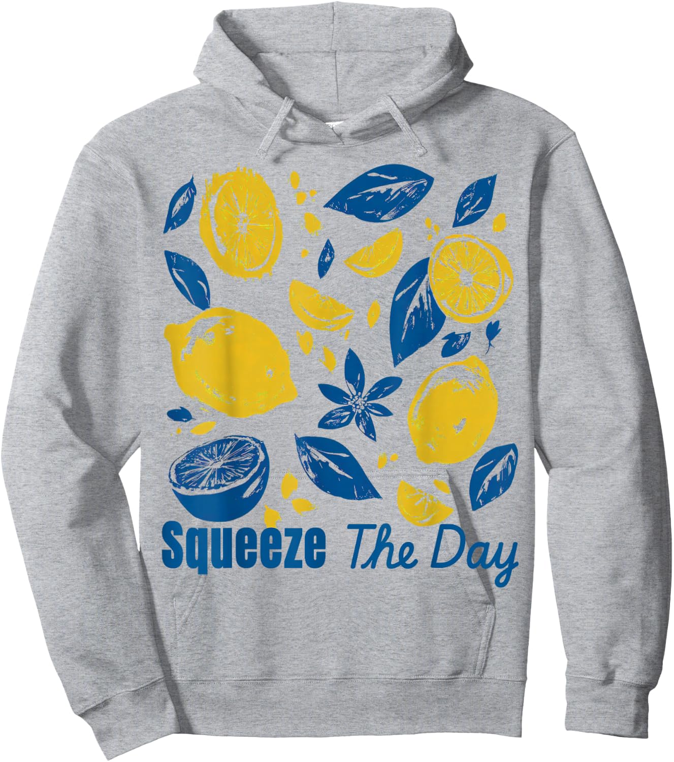 Squeeze The Day Lemon Citrus Retro Summer Motivational Hoodie - Hoodie | Ash