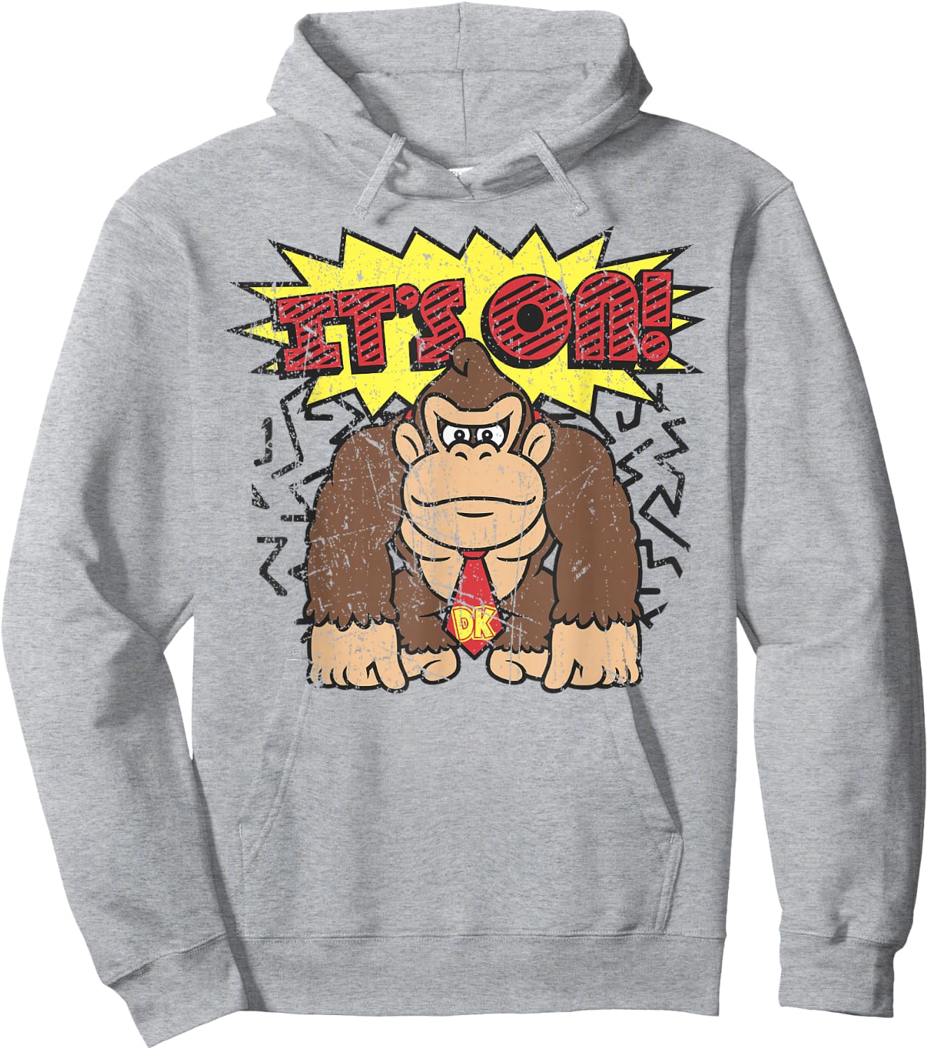 Donkey Kong It's On! Vintage Distressed Graphic Hoodie - Hoodie | Ash