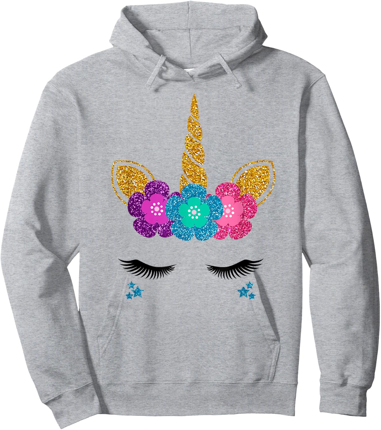 Unicorn Face Halloween Costume Idea And Birthday Outfit Hoodie - Hoodie | Ash