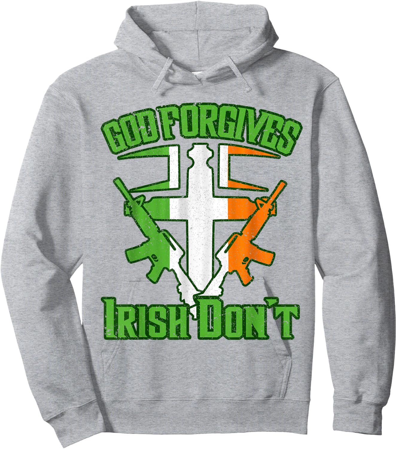 Irish Mob Shirt Boys Gangster Mafia Gun Cross Family Hoodie - Hoodie | Ash