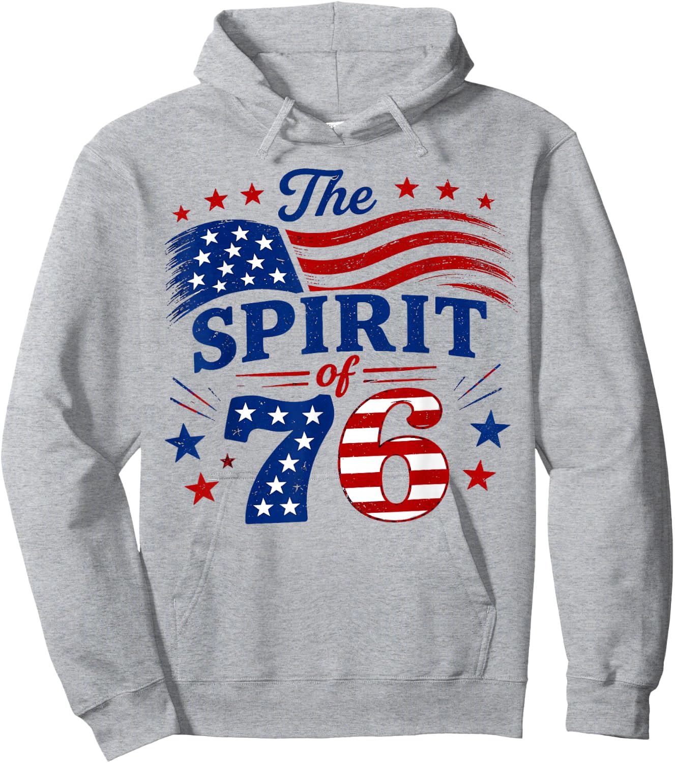 Spirit of '76 Vintage Patriotic 250th Anniversary Hoodie - Hoodie | Ash