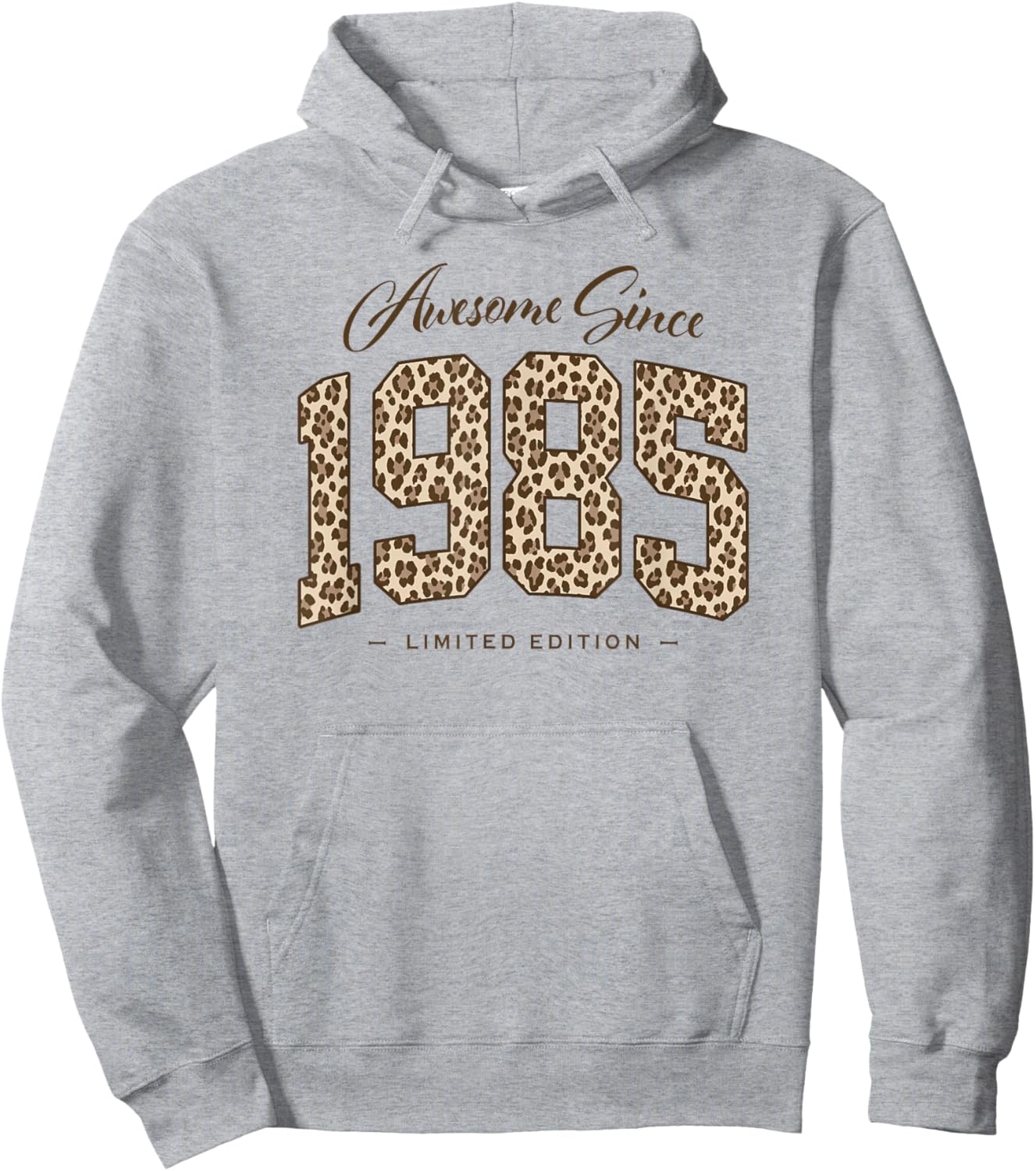 Awesome Since 1985 | Leopard Pattern 41st Birthday Girls Hoodie - Hoodie | Ash