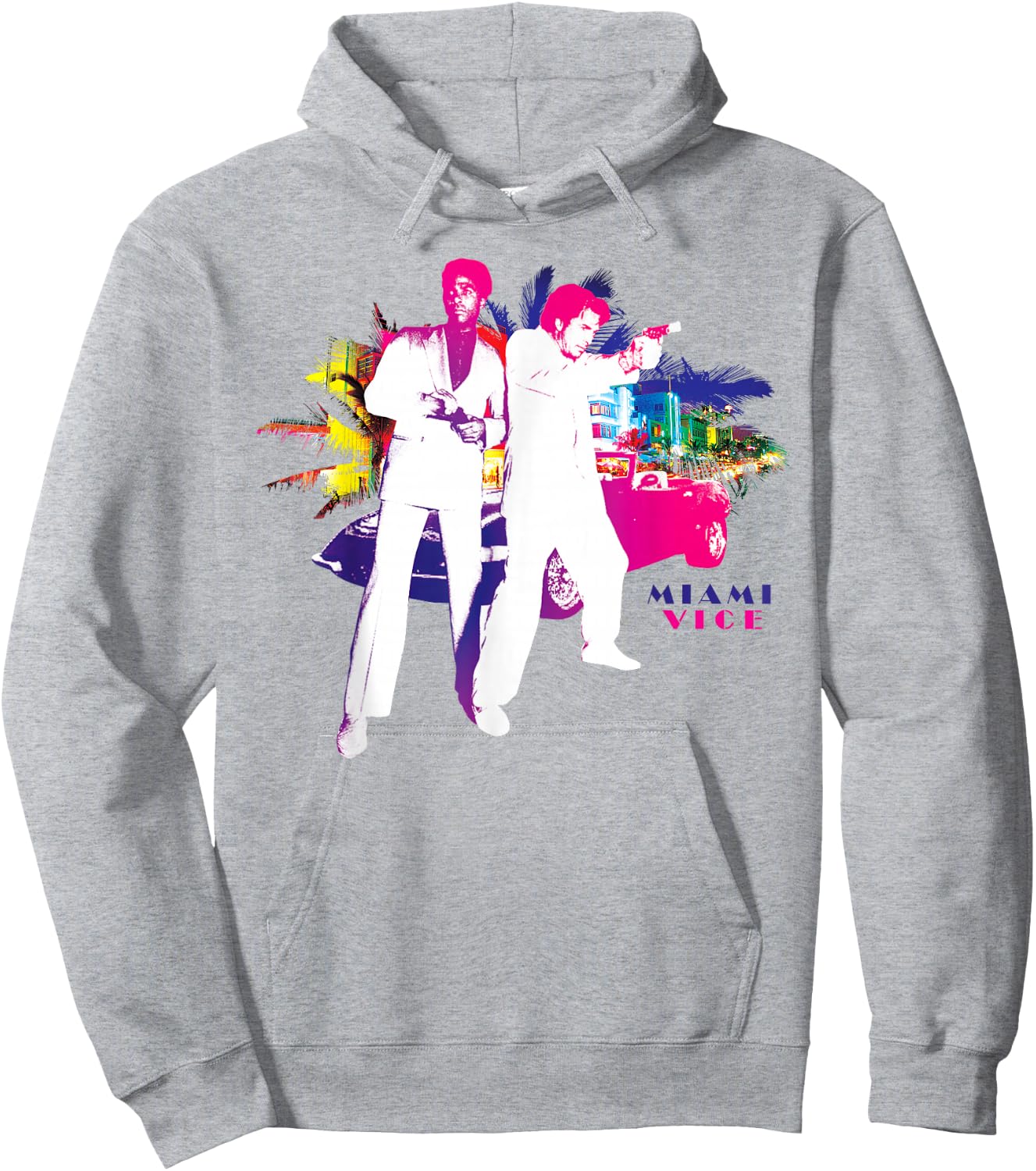 Miami Vice Crockett & Tubbs in Action Hoodie - Hoodie | Ash