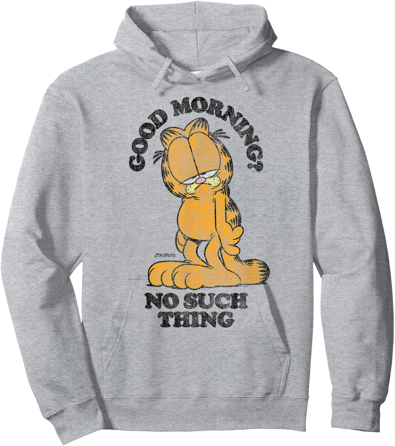Garfield Good Morning? No Such Thing Funny Cartoon Cat Men Women Hoodie - Hoodie | Ash