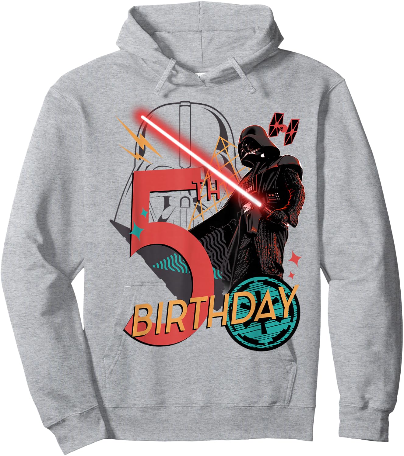 Star Wars Darth Vader 5th Birthday Abstract Background Hoodie - Hoodie | Ash