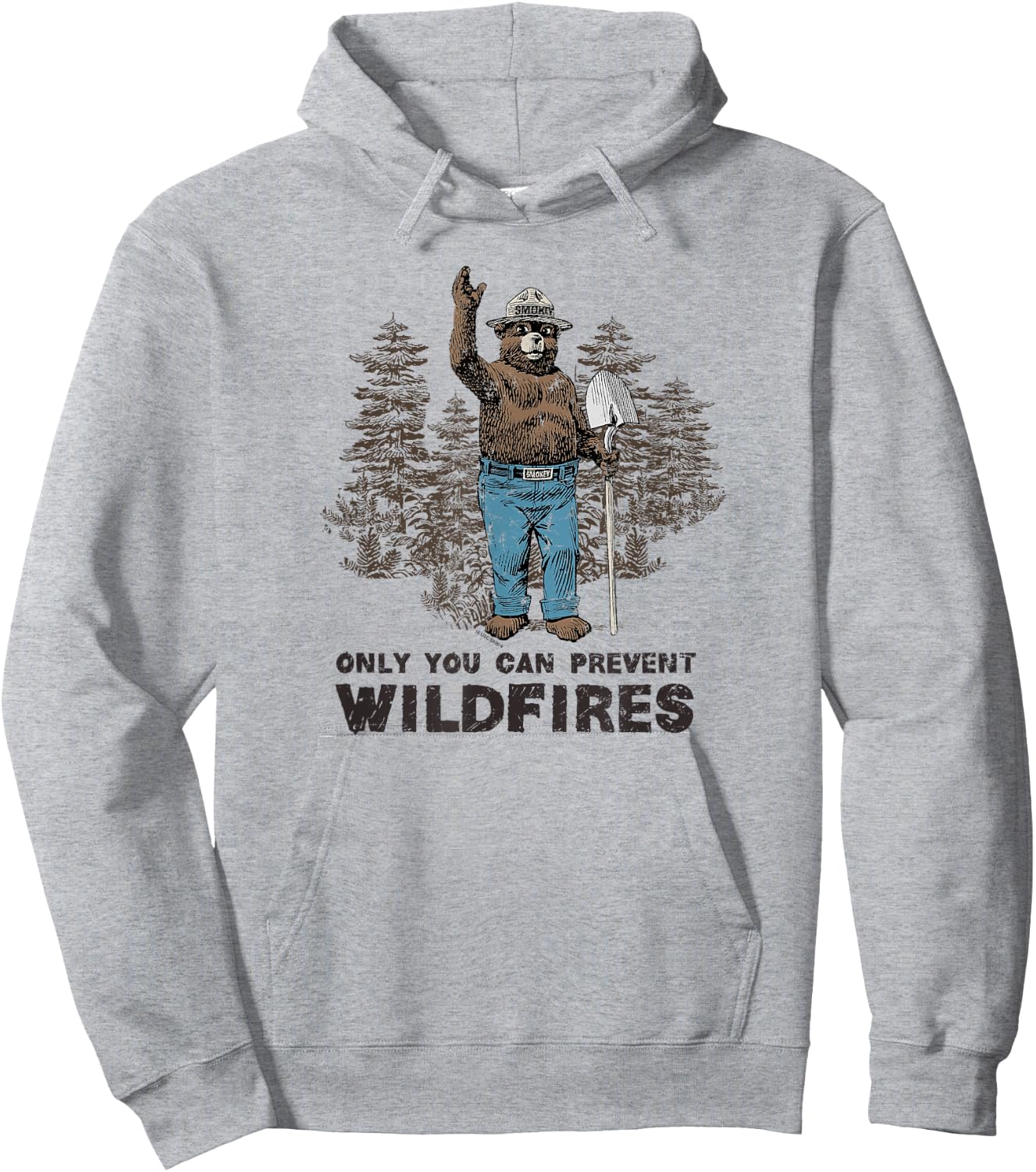 Smokey Bear Only You Can Prevent Wildfires Hoodie - Hoodie | Ash