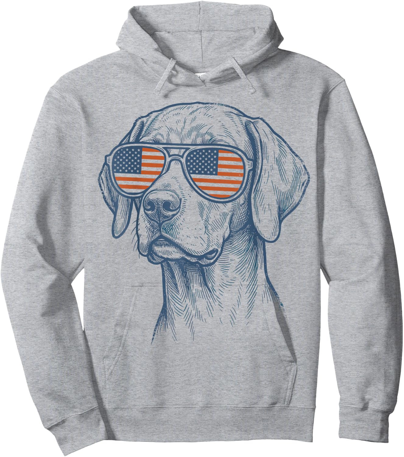 Patriotic Vizsla Dog Mom Dad 4th of July Vintage Men Women Hoodie - Hoodie | Ash