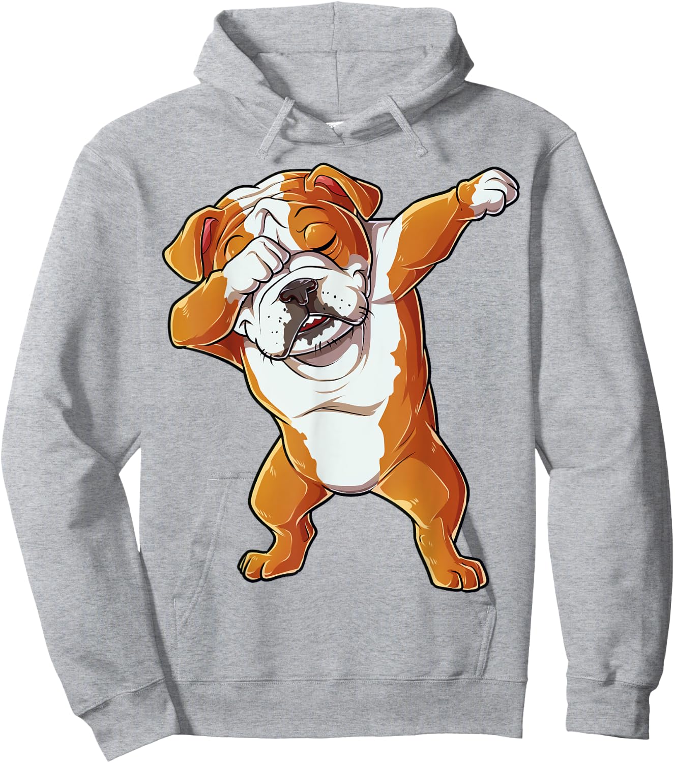 Dabbing English Bulldog T shirt Boys Dab Dance Puppy Lover Hoodie - Hoodie | Ash