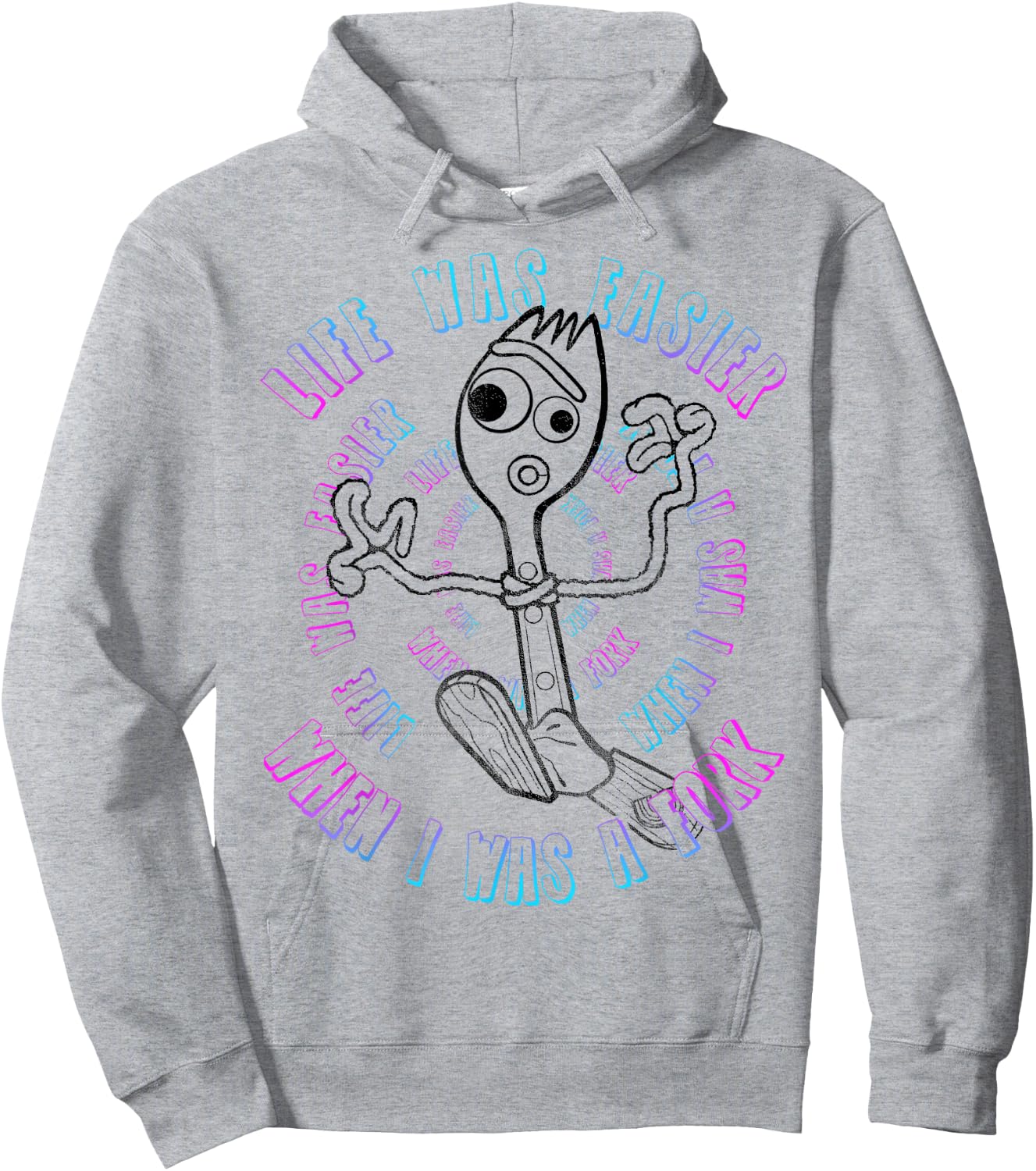 Disney Pixar Toy Story 4 Forky Life was Easier Poster Hoodie - Hoodie | Ash
