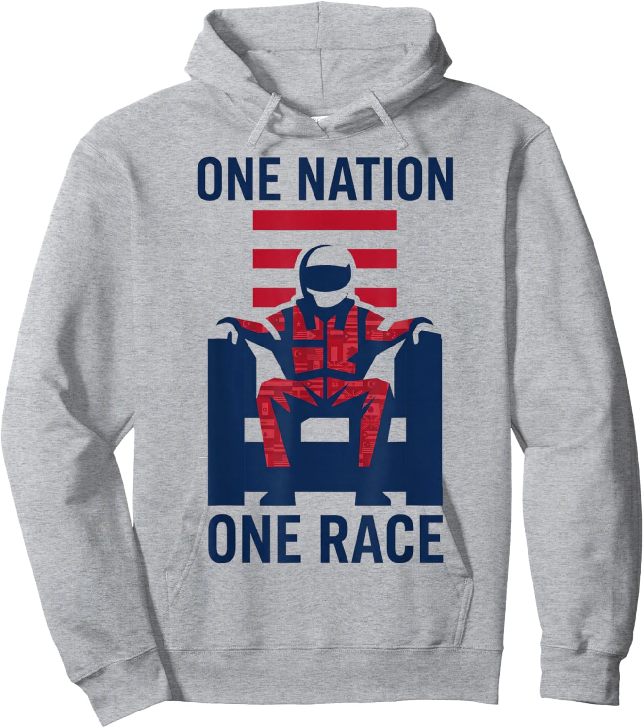 One Nation One Race Hoodie - Hoodie | Ash