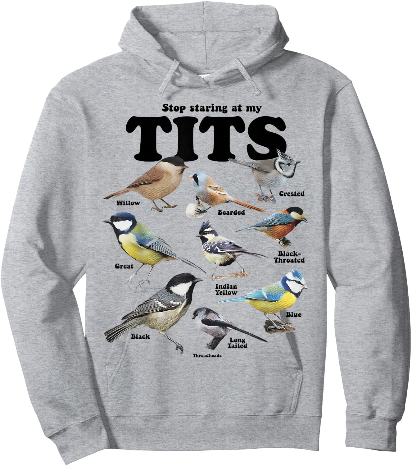 Stop Staring At My Tits Funny Birds Lover Saying Quote Women Hoodie - Hoodie | Ash