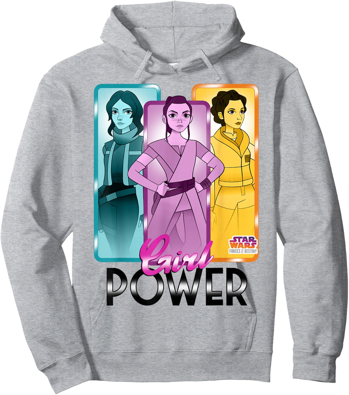 Star Wars Forces of Destiny Rey Leia Jyn Girl Power Hoodie - Hoodie | Ash