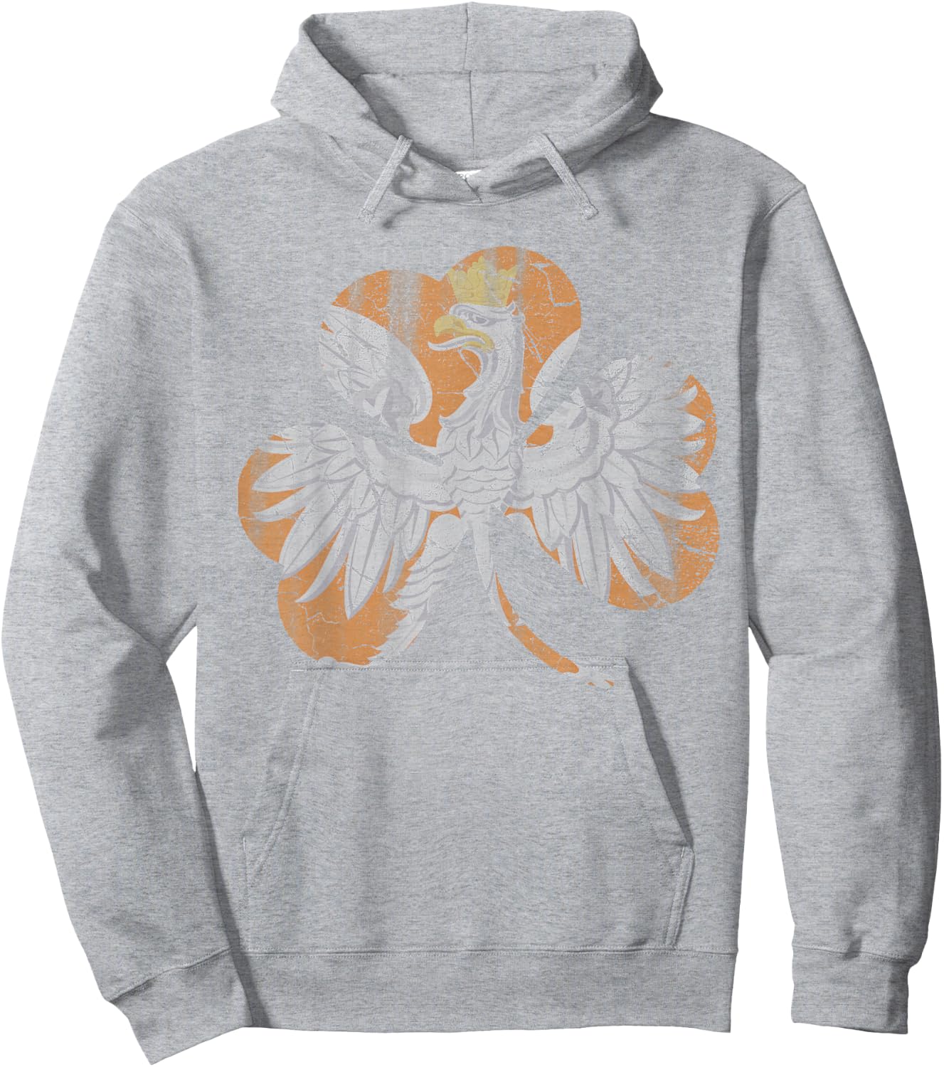 Irish Polish Eagle Shamrock Green St Patricks Day Hoodie - Hoodie | Ash