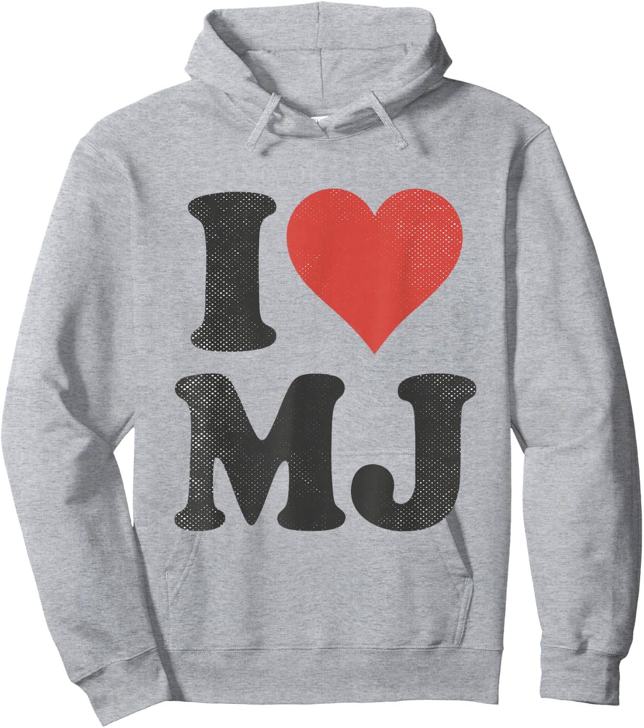 I Love MJ Vintage Fan Merch Red Heart Initials Design M.J. Hoodie - Hoodie | Ash