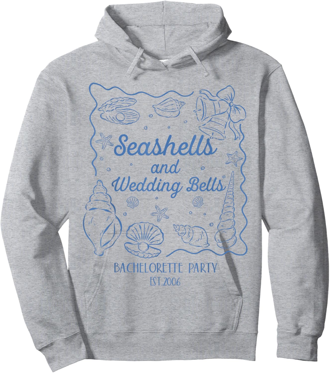 Seashells and Wedding Bells Bachelorette Party Coastal Girls Hoodie - Hoodie | Ash