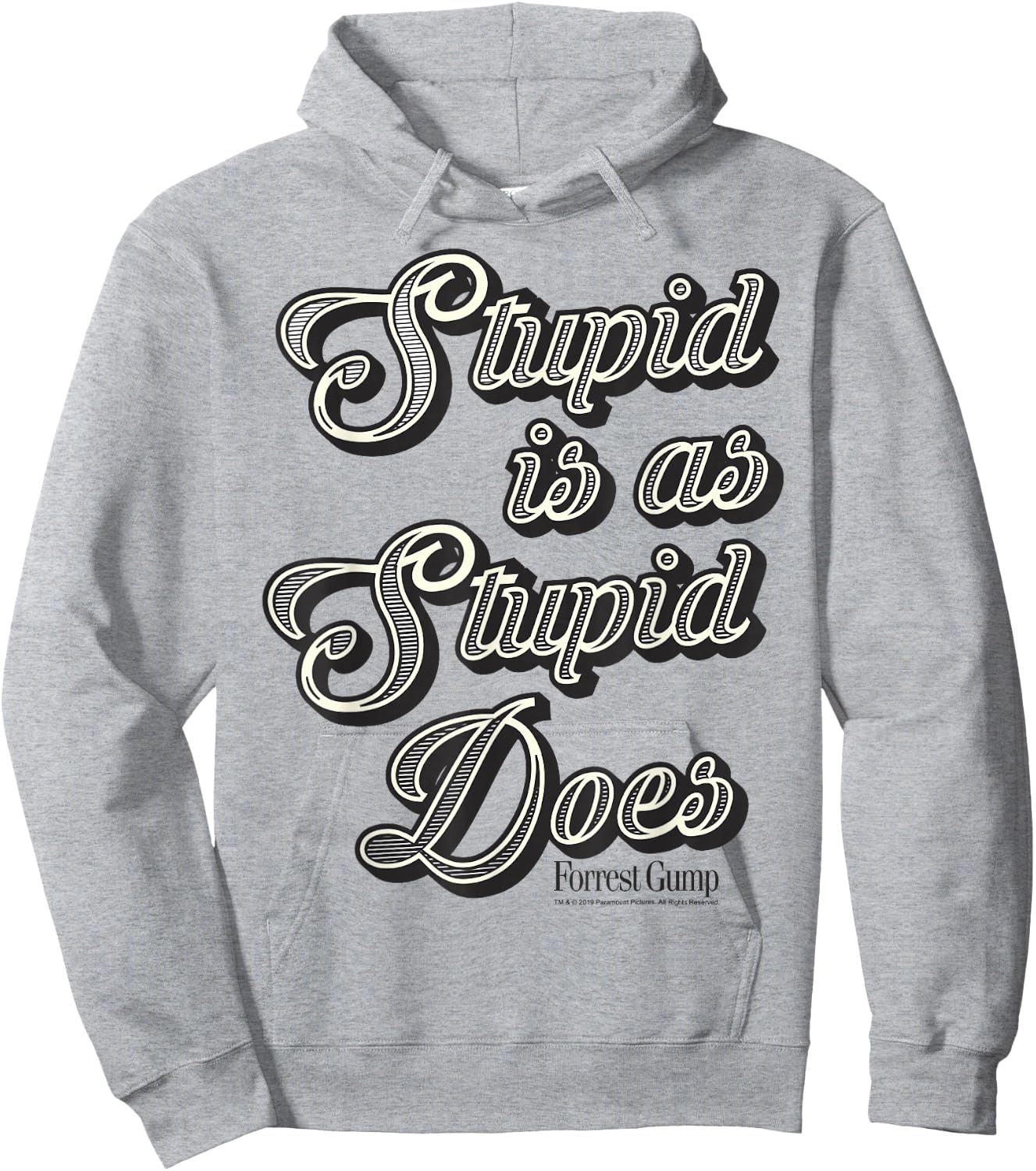 Forrest Gump Stupid Is As Stupid Does Vintage Text Hoodie - Hoodie | Ash