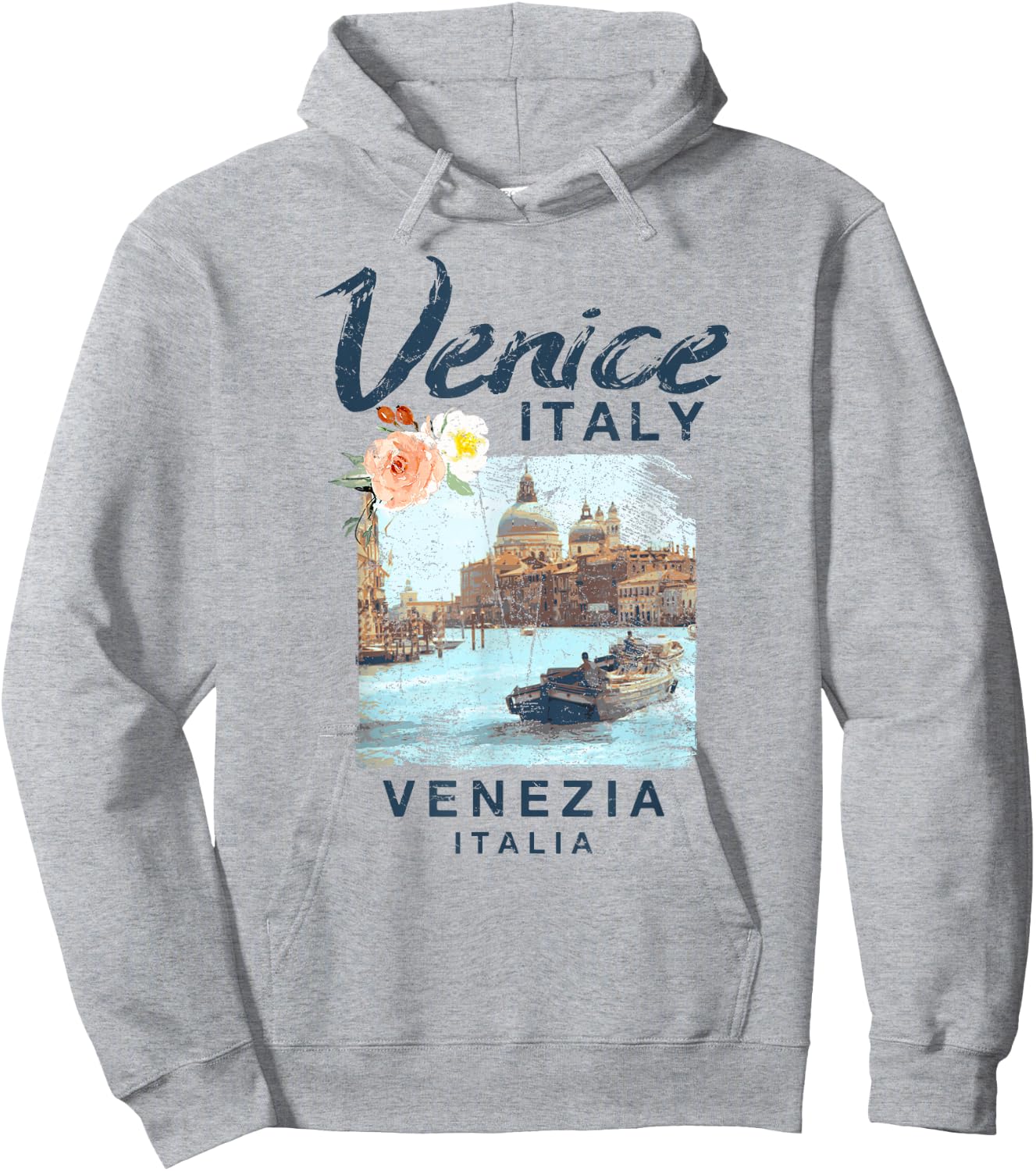 Venice Italy | Venezia Italia Vintage T Shirt Hoodie - Hoodie | Ash