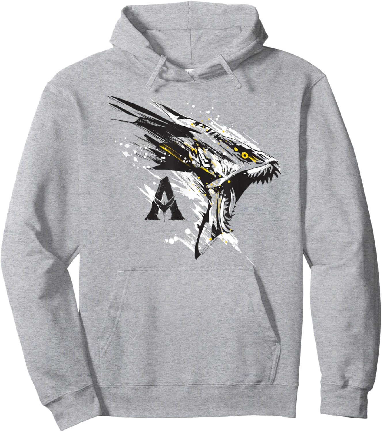 Avatar Epic Powerful Banshee Paint Splash Sketch Chest Logo Hoodie - Hoodie | Ash